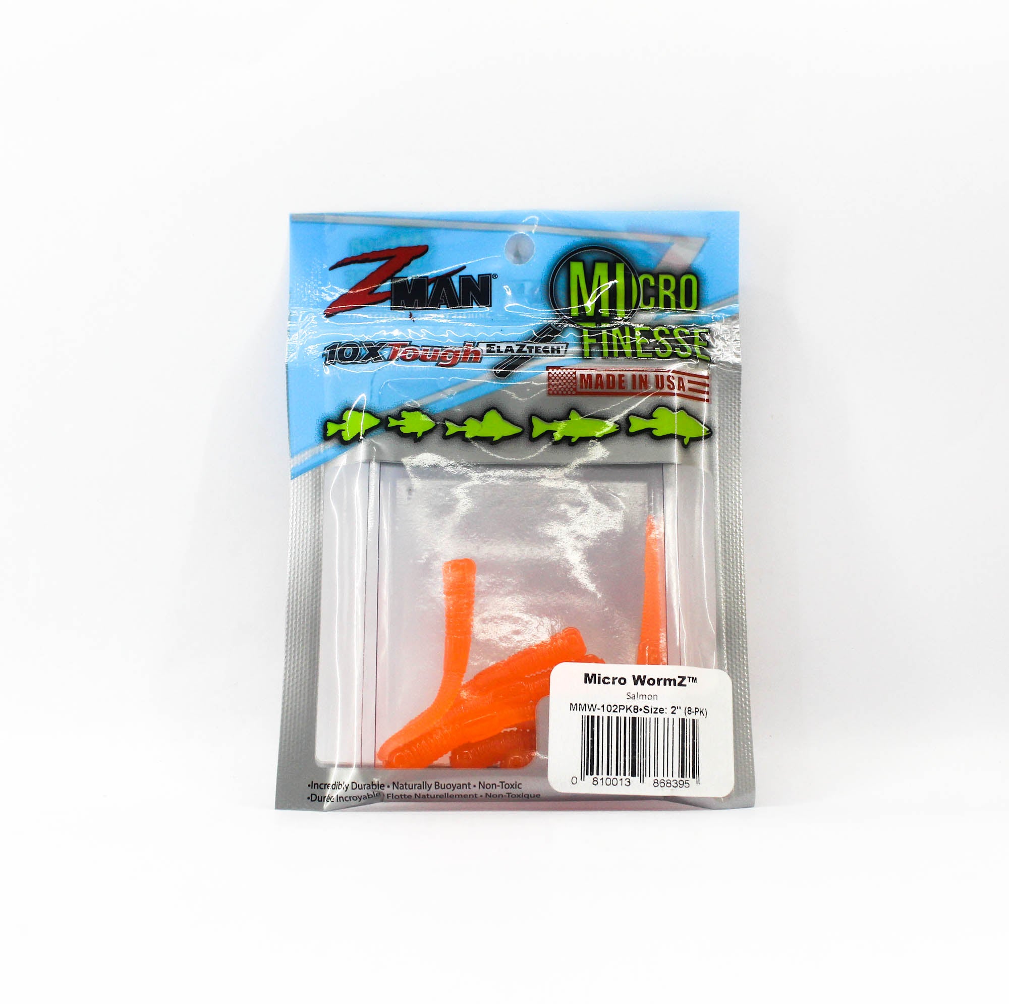Zman Soft Lure Micro Wormz 2 Inch 8/Pack Salmon (8395)