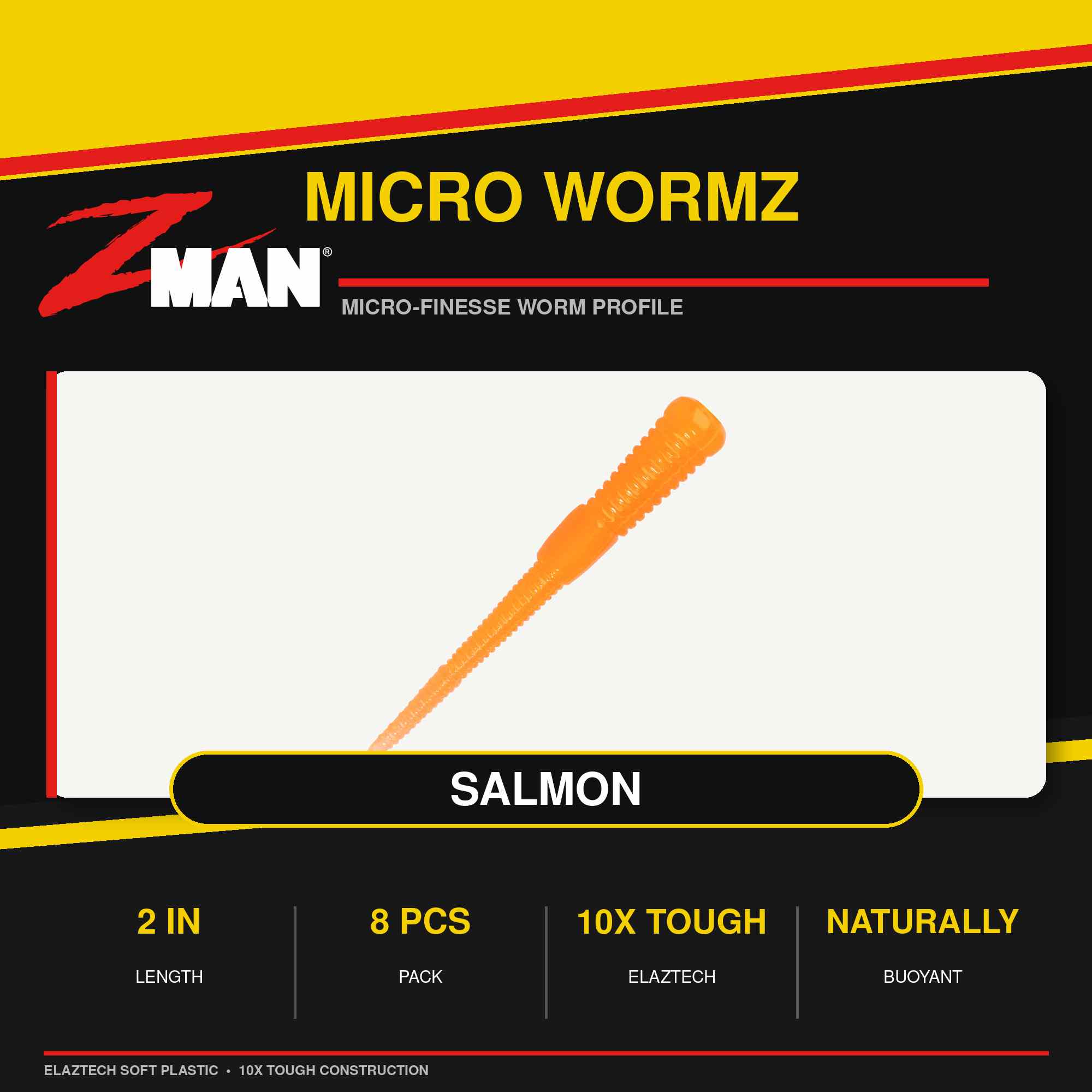 Zman Soft Lure Micro Wormz 2 Inch 8/Pack Salmon (8395)