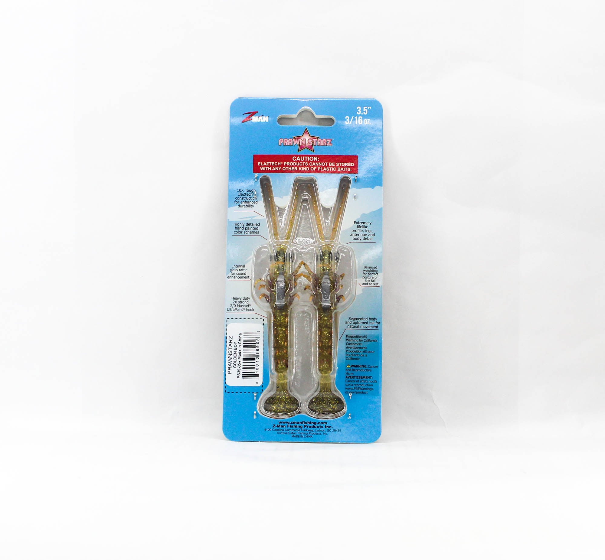 Zman Soft Lure PrawnstarZ 3.5 Inch 2/Pack Golden Boy (9088)