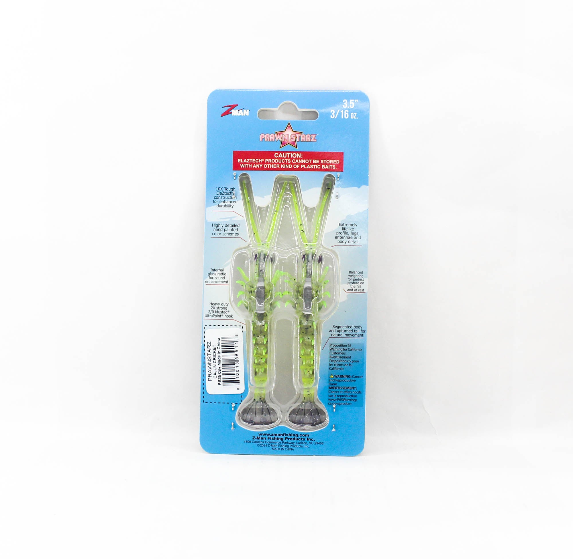 Zman Soft Lure PrawnstarZ 3.5 Inch 2/Pack Cajun Cricket (9118)