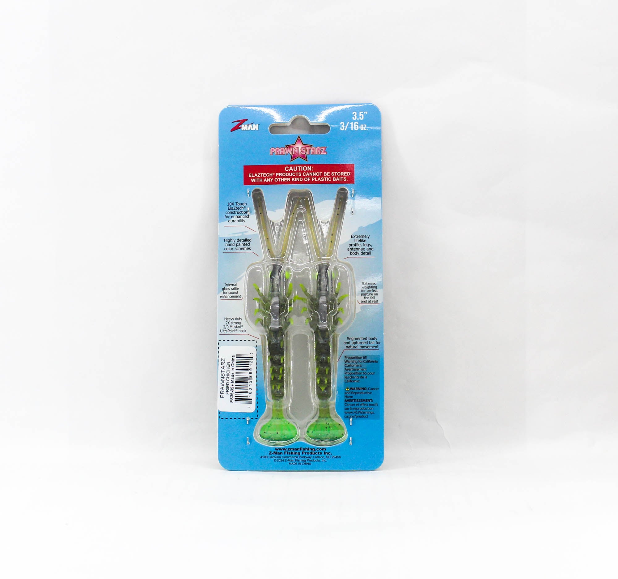 Zman Soft Lure PrawnstarZ 3.5 Inch 2/Pack Fried Chicken (9125)