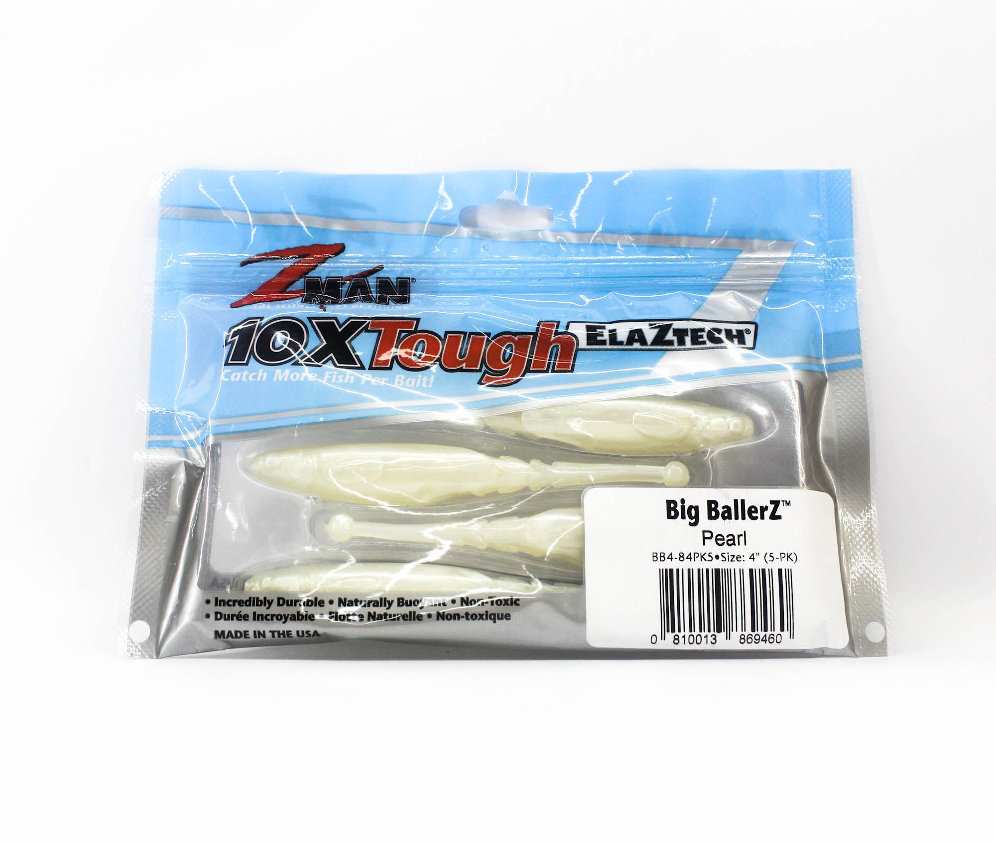 Zman Soft Lure Big BallerZ 4 Inch 5/Pack Pearl (9460)