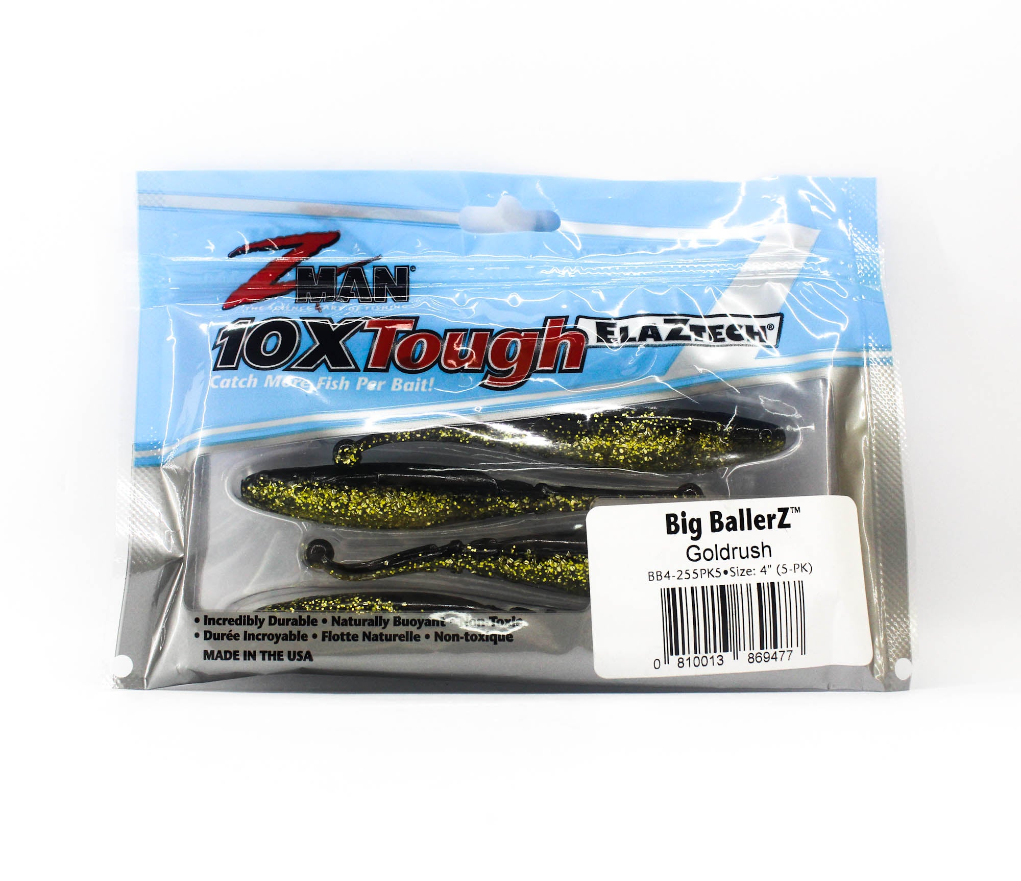 Zman Soft Lure Big BallerZ 4 Inch 5/Pack Gold Rush (9477)