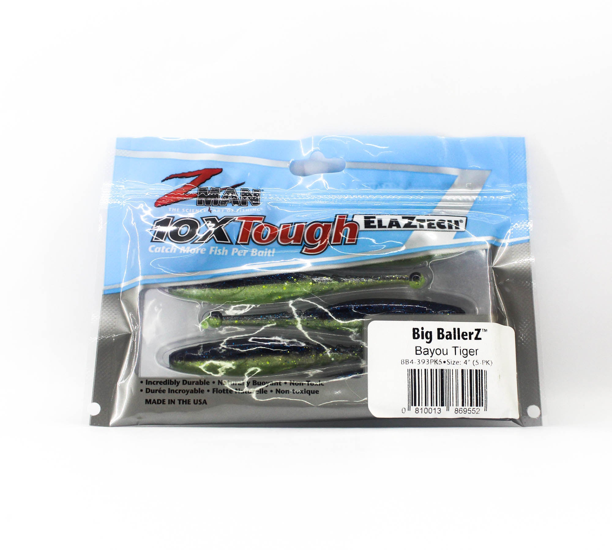 Zman Soft Lure Big BallerZ 4 Inch 5/Pack Bayou Tiger (9552)