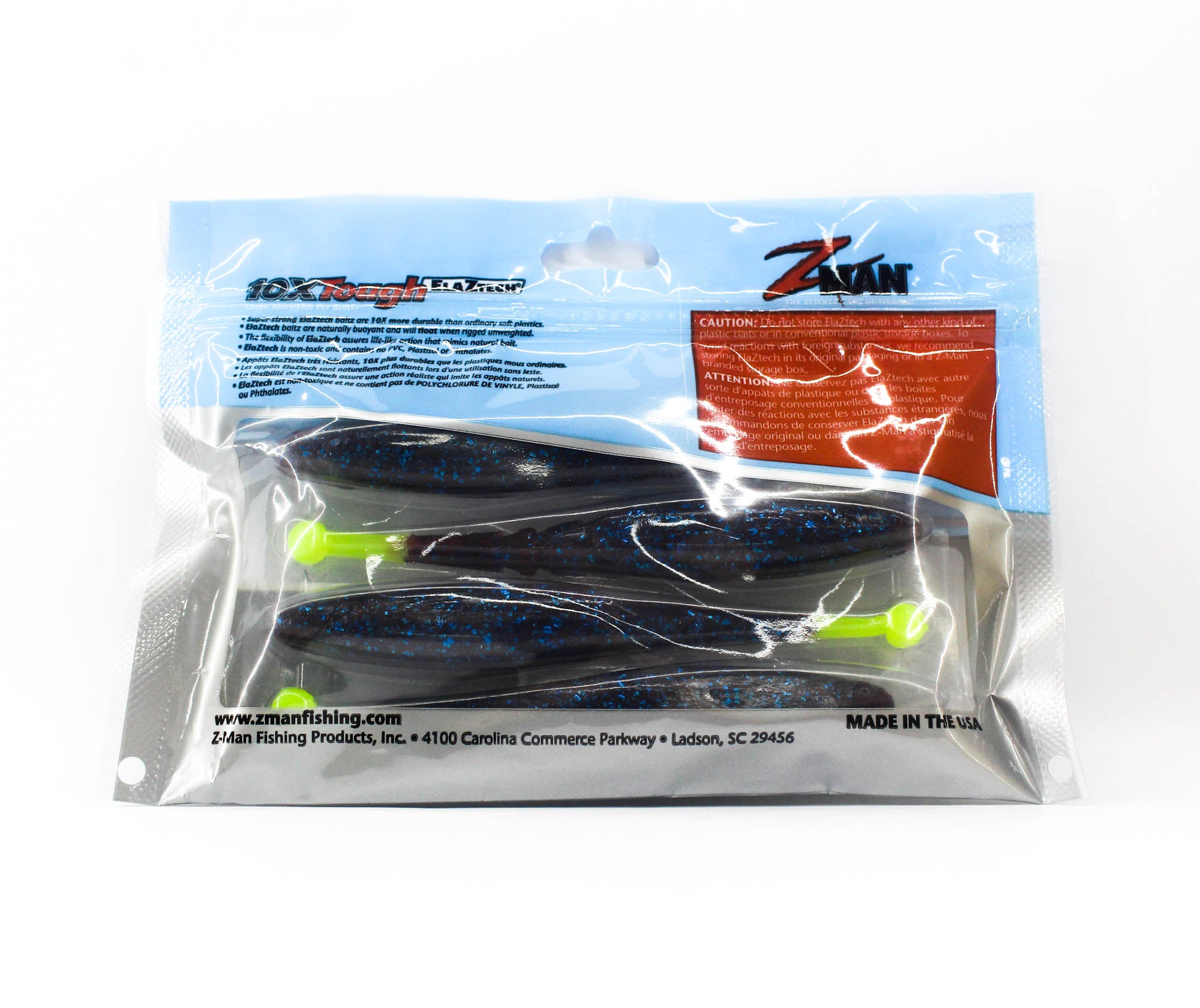 Zman Soft Lure Big BallerZ 5 Inch 4/Pack Plum Chart Tail (9576)