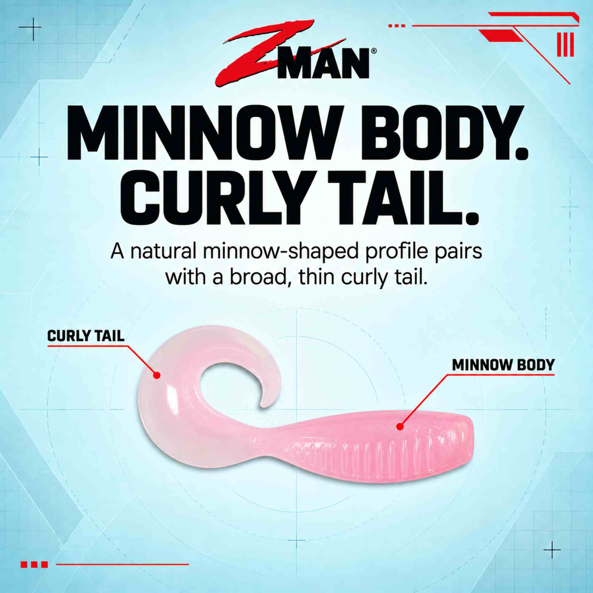 Zman Soft Lure Guppy GrubZ 2 Inch 8/Pack Firetreuse (9927)