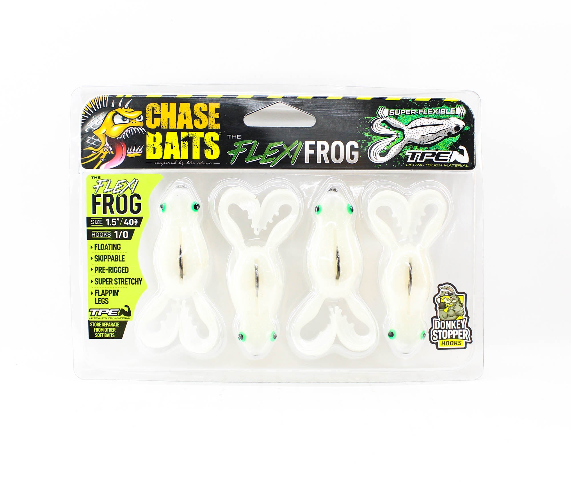 Chasebaits Flexi Frog 40 mm Floating Lure 4/Pack Pearl White (4754)