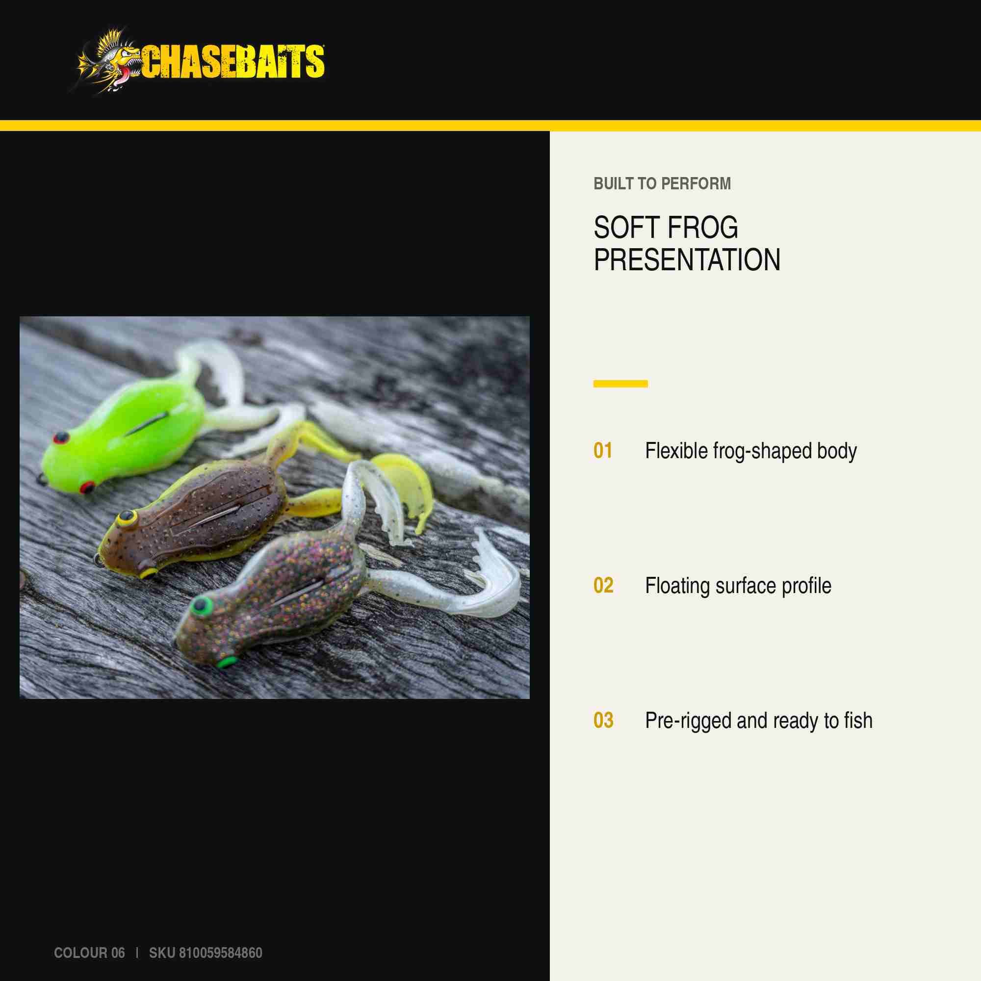 Chasebaits Flexi Frog 65 mm Floating Lure 3/Pack 06 (4860)