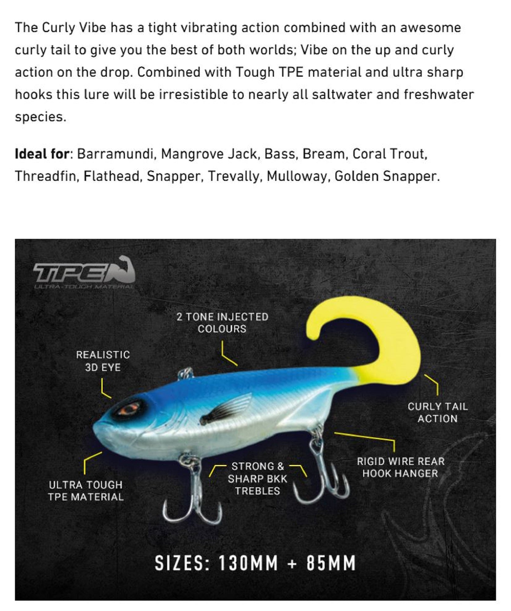 Chasebaits Rip Snorter Chasebaits Curly Vibe Heavy 85 mm 23 grams Sinking Lure 03 (4990)