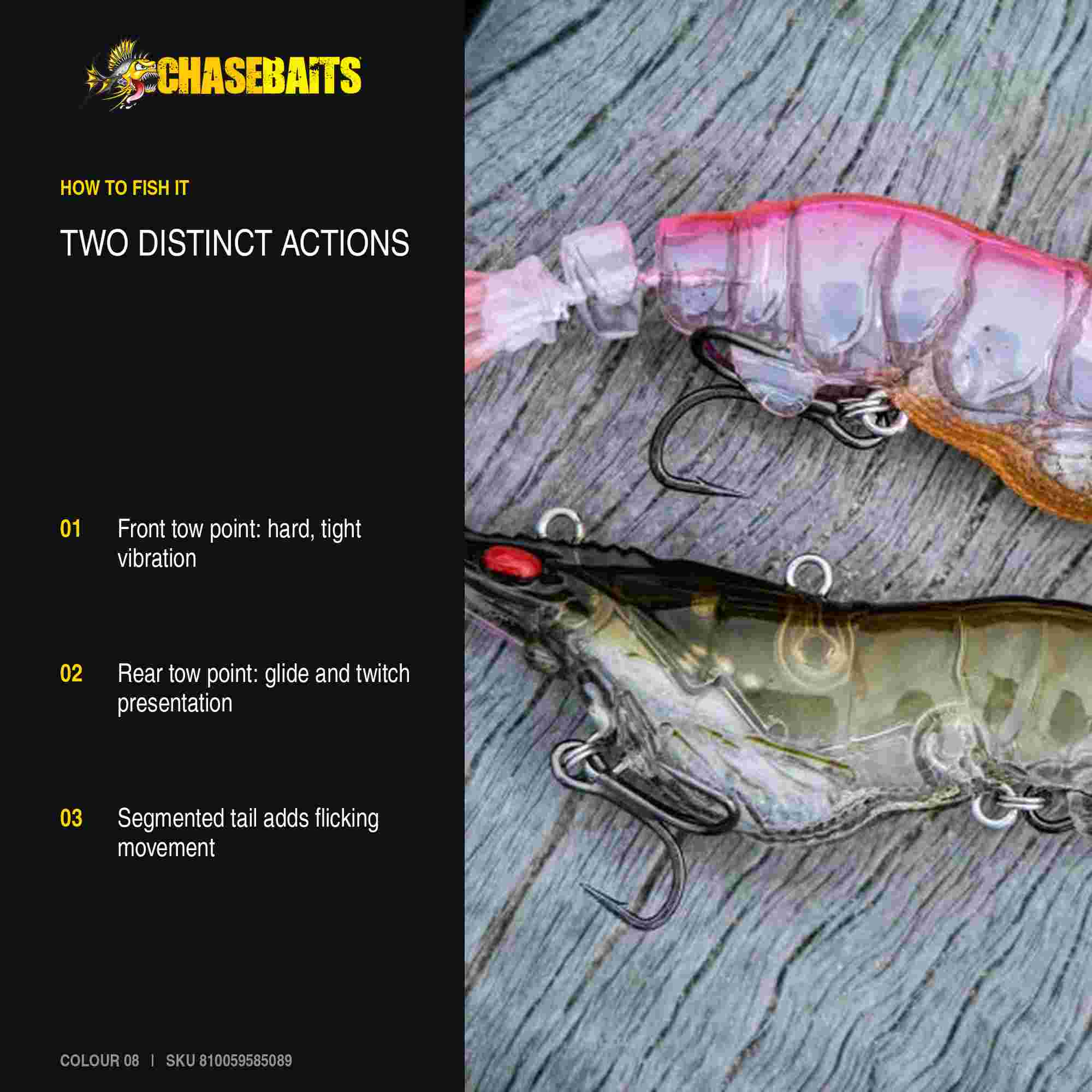 Chasebaits Armour Prawn 85 mm 13 grams Sinking Lure 08 (5089)