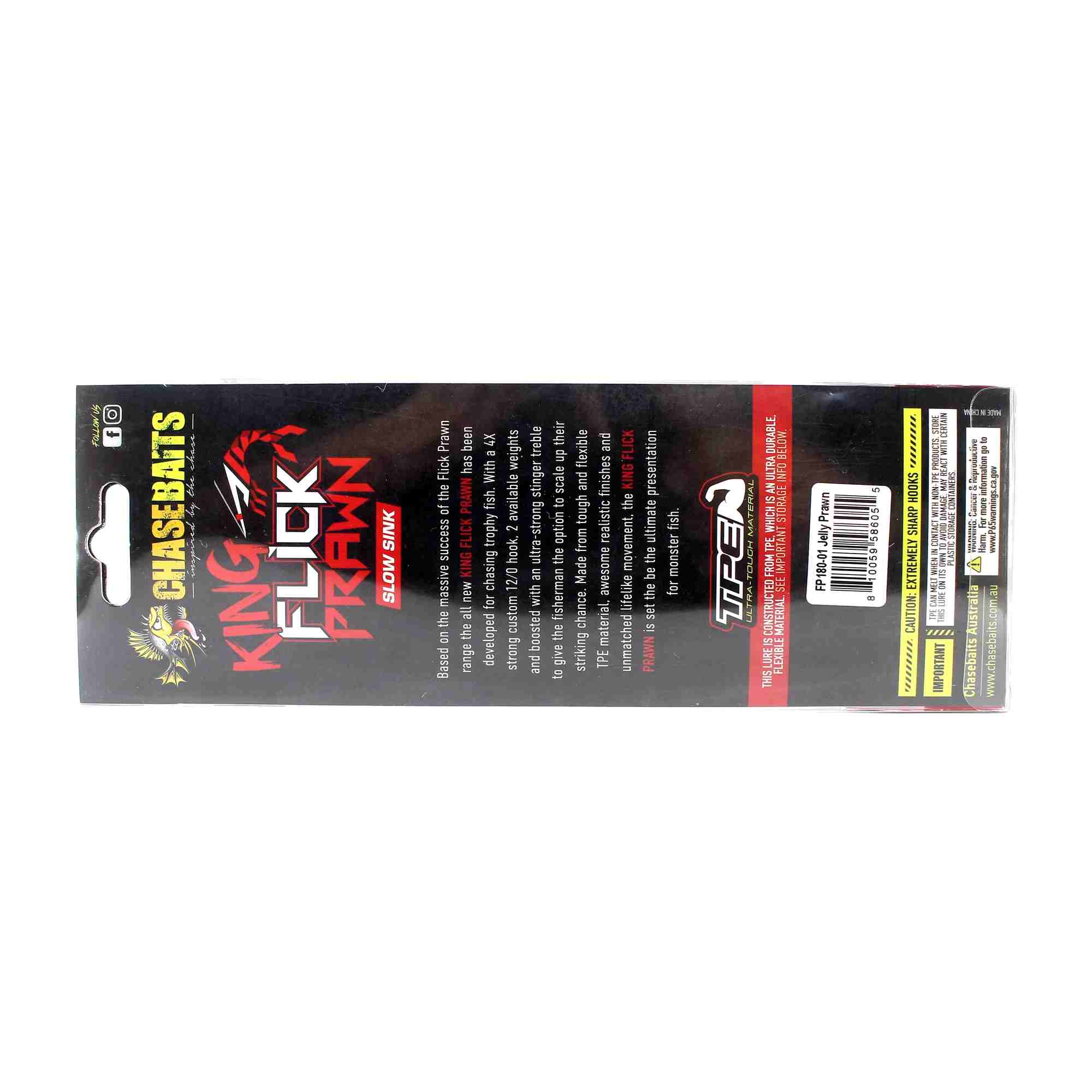Chasebaits Flick Prawn King 180 mm 49 grams Sinking Lure 01 (6055)