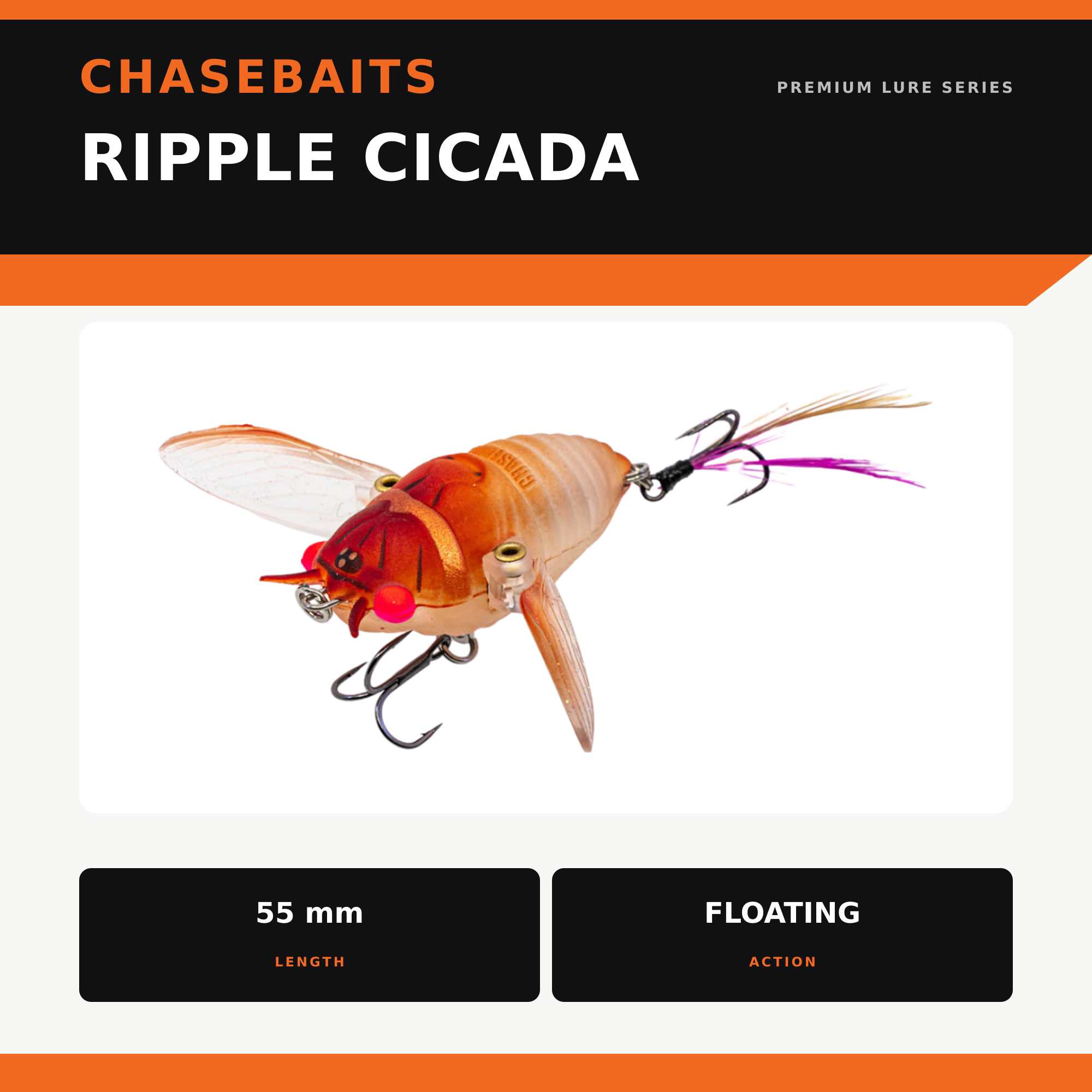 Chasebaits Ripple Cicada 55 mm Floating Lure 05 (6451)
