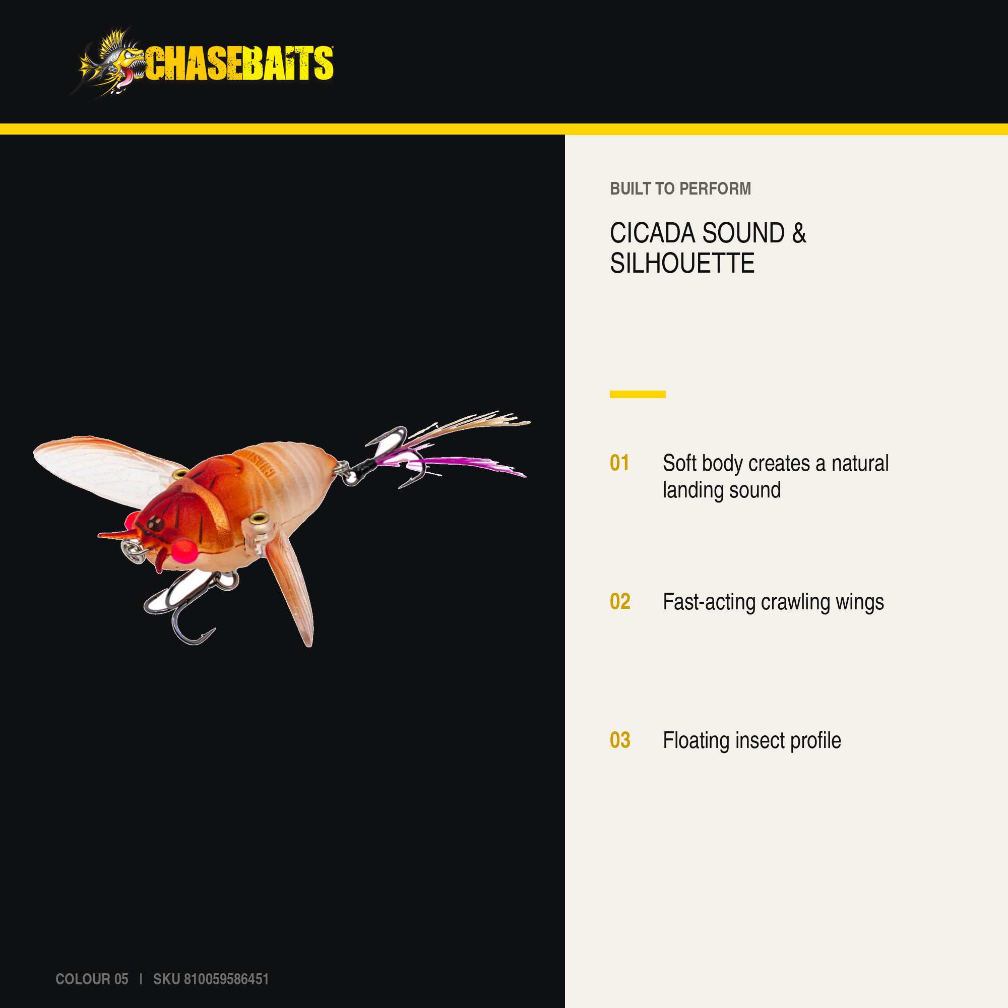 Chasebaits Ripple Cicada 55 mm Floating Lure 05 (6451)