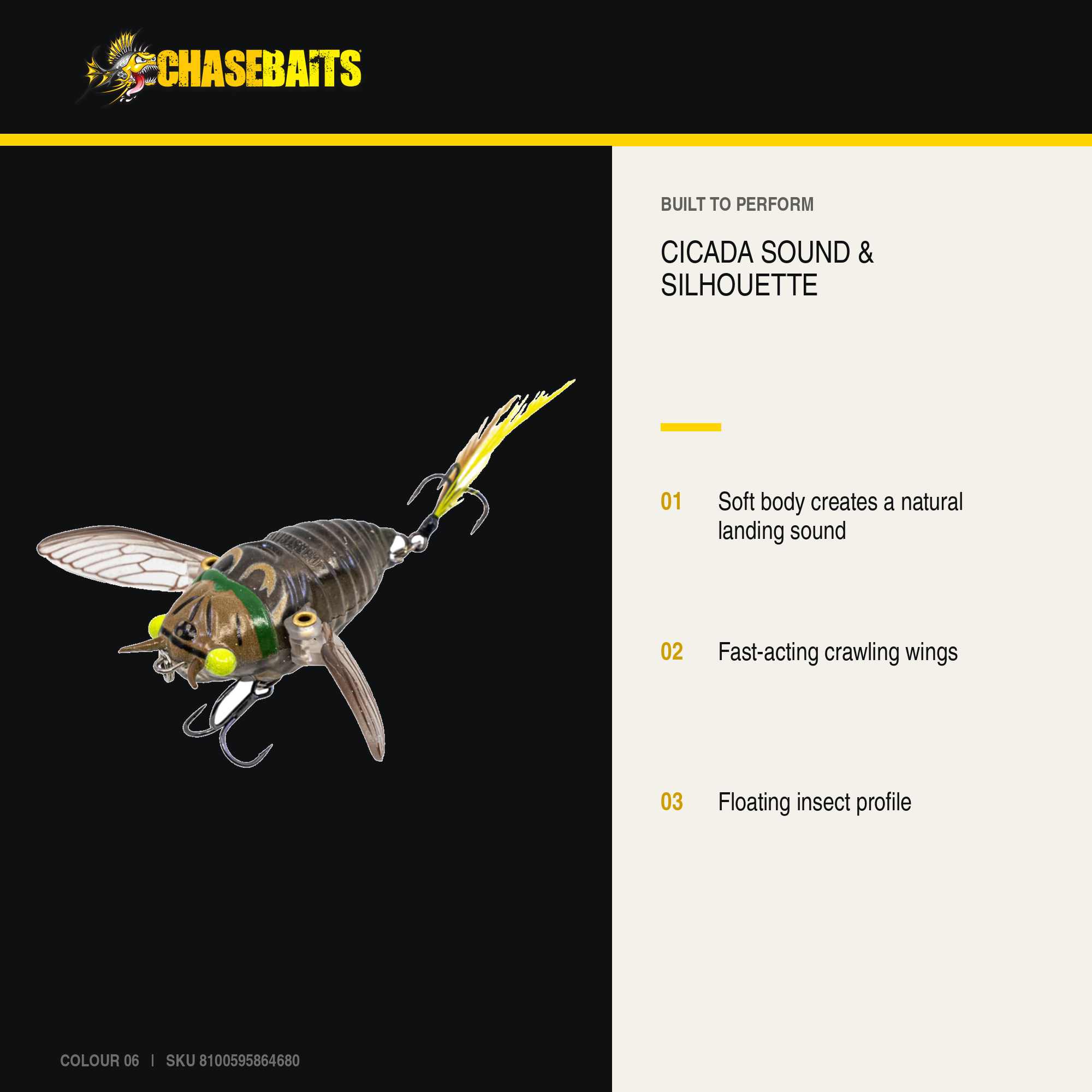Chasebaits Ripple Cicada 55 mm Floating Lure 06 (4680)