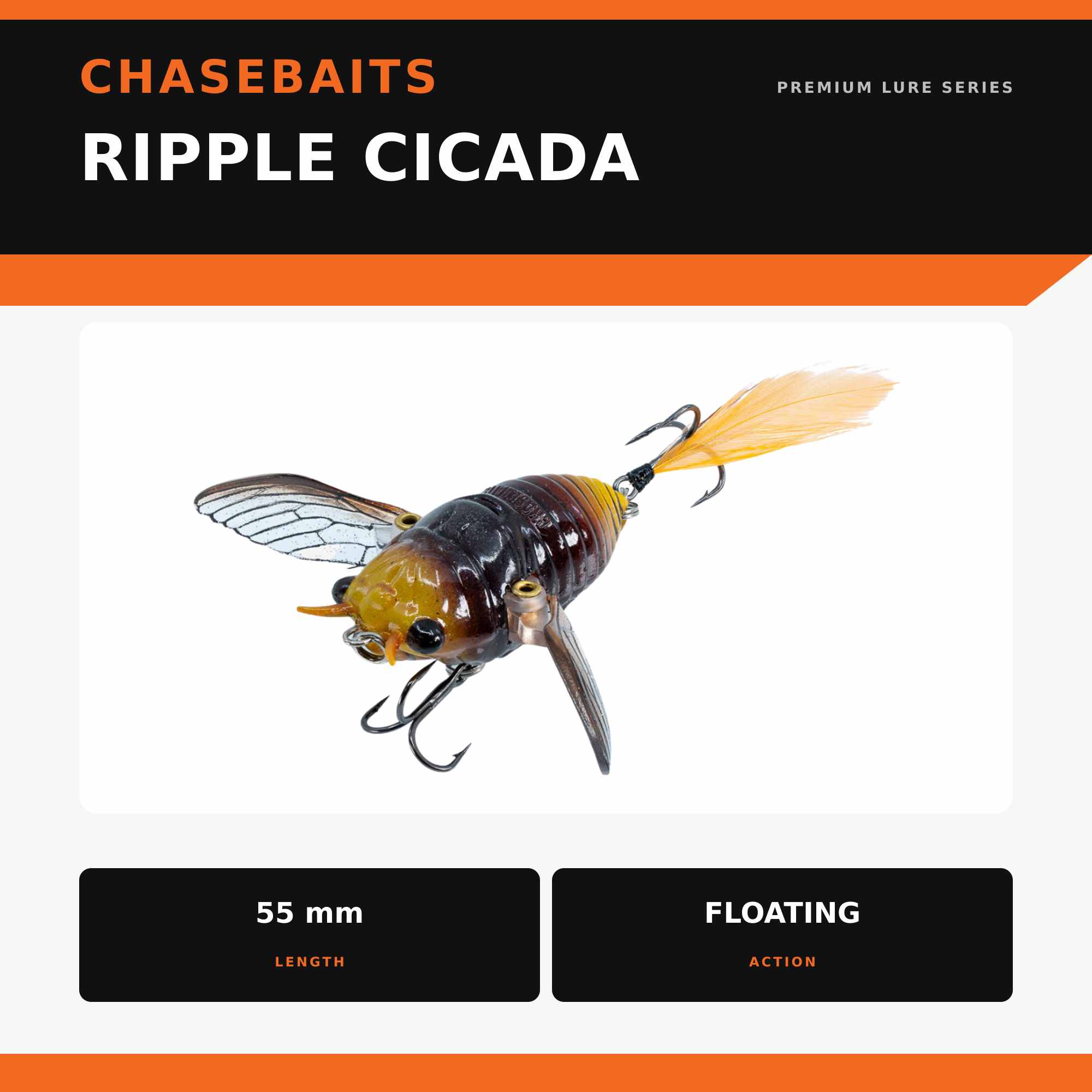 Chasebaits Ripple Cicada 55 mm Floating Lure 09 (6604)