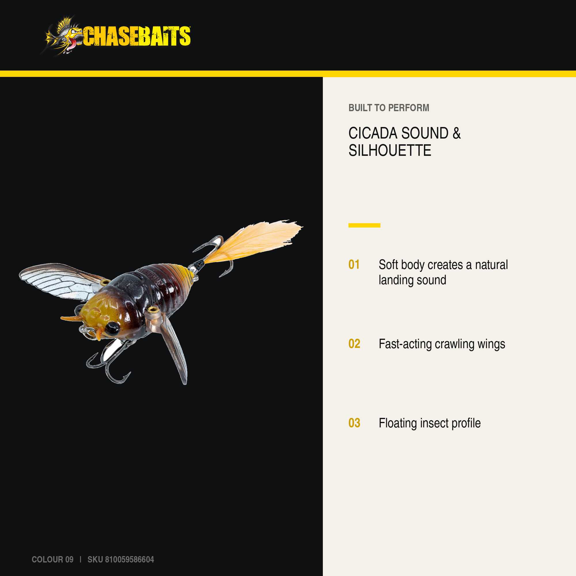 Chasebaits Ripple Cicada 55 mm Floating Lure 09 (6604)