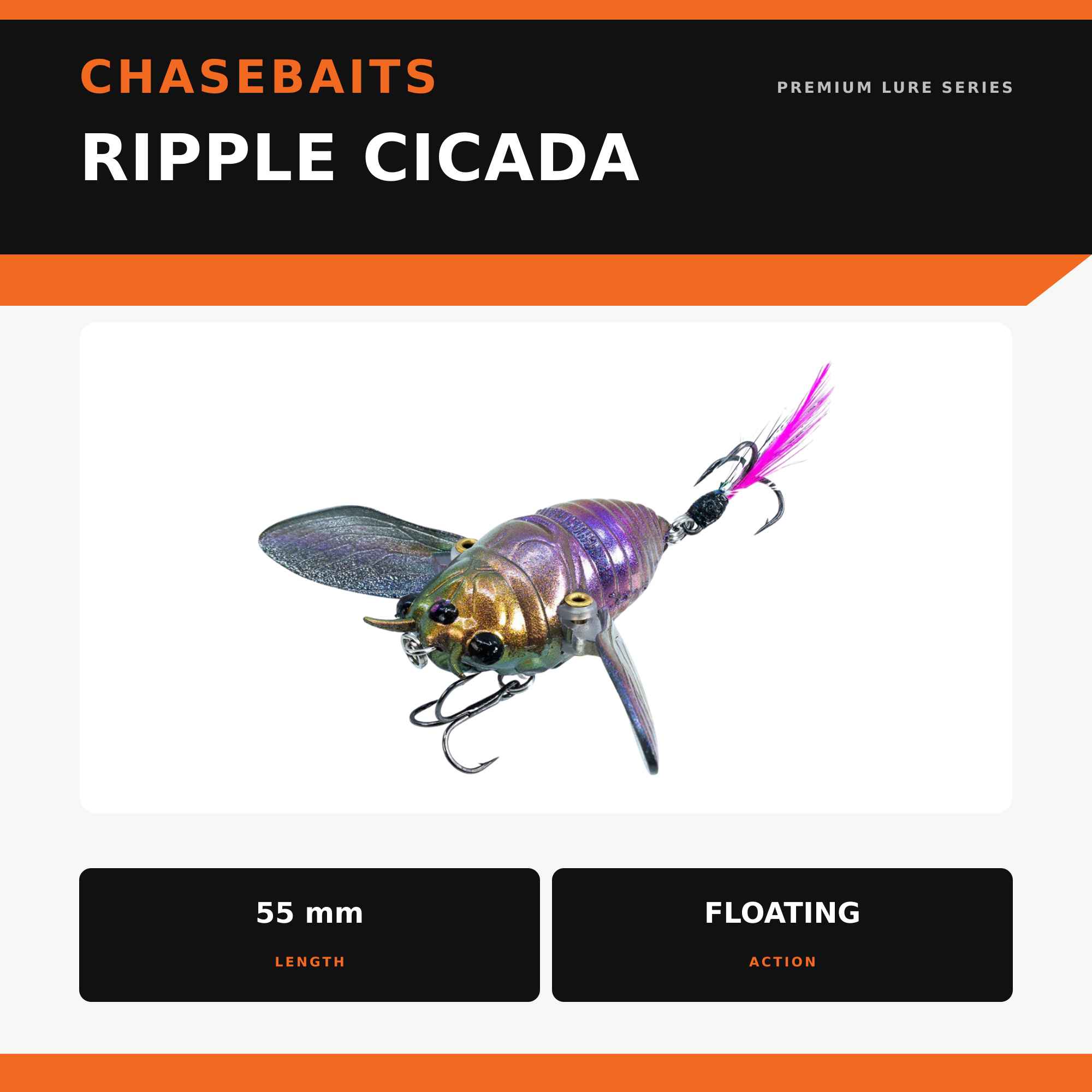 Chasebaits Ripple Cicada 55 mm Floating Lure 10 (6110)