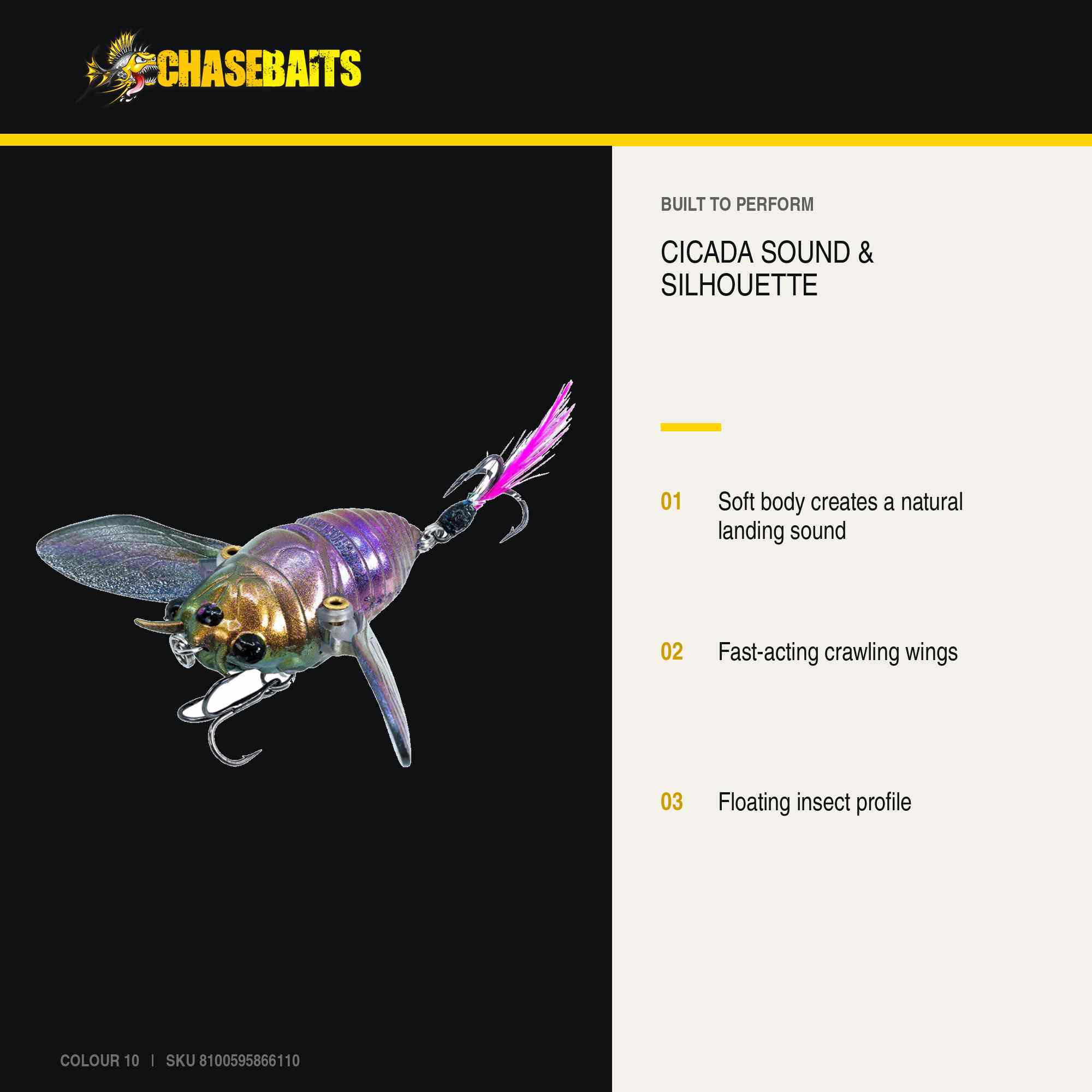 Chasebaits Ripple Cicada 55 mm Floating Lure 10 (6110)