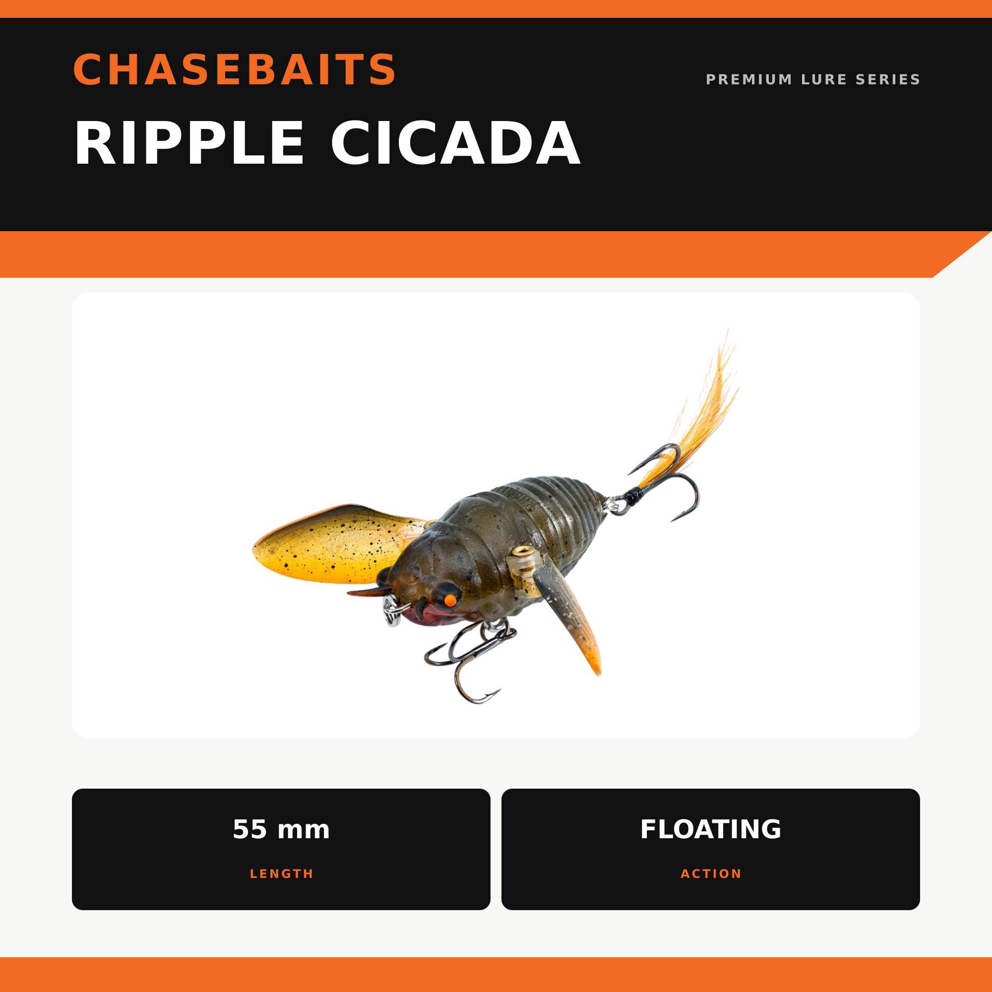 Chasebaits Ripple Cicada 55 mm Floating Lure 11 (6628)
