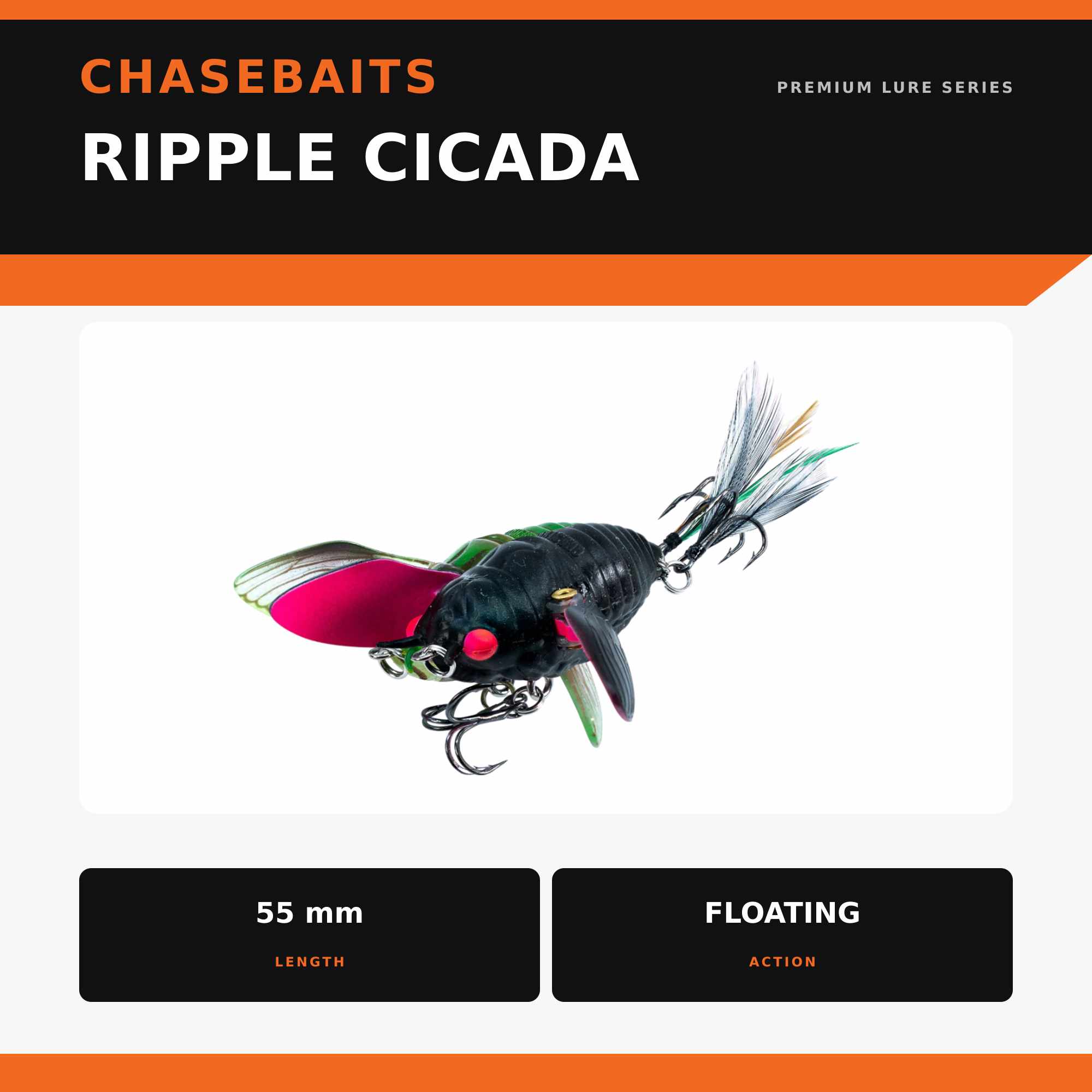 Chasebaits Ripple Cicada 55 mm Floating Lure 12 (6635)