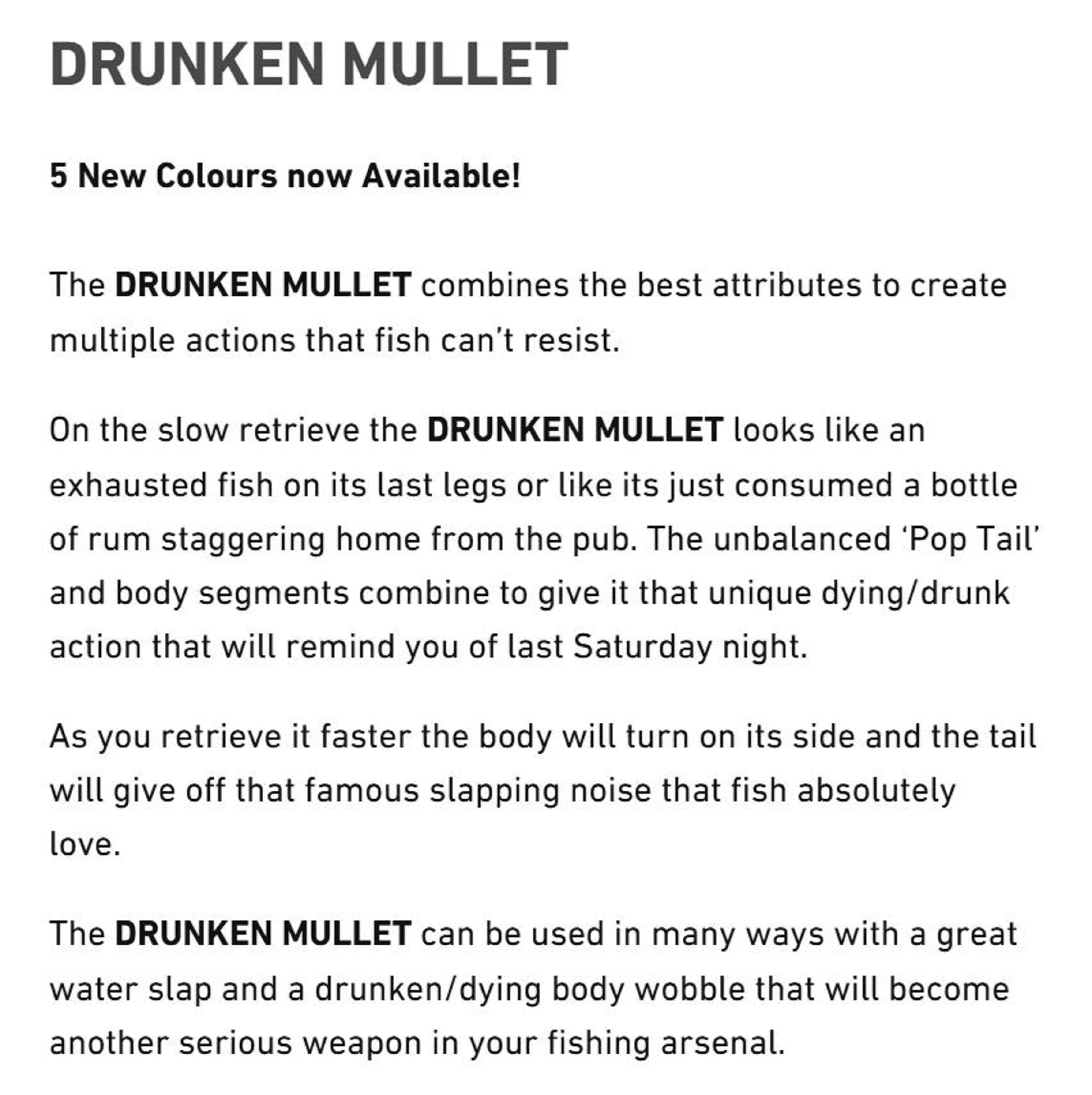 Chasebaits Drunken Mullet 130 mm 37 grams Floating Lure 10 (7090)