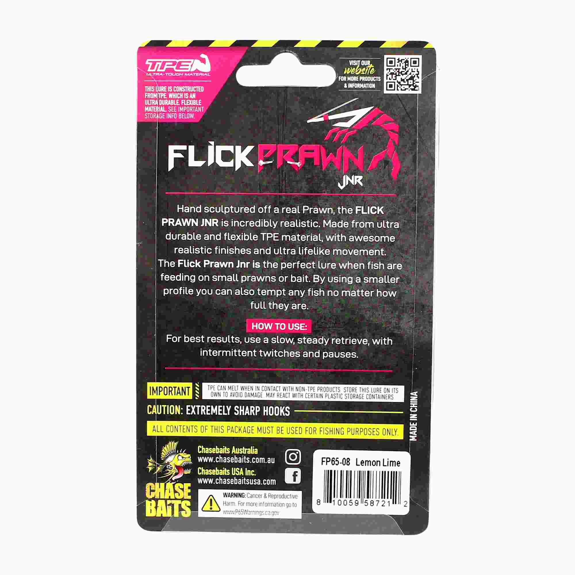 Chasebaits Flick Prawn 65 mm 3.5 grams Sinking Lure 2/pack 08 (7212)
