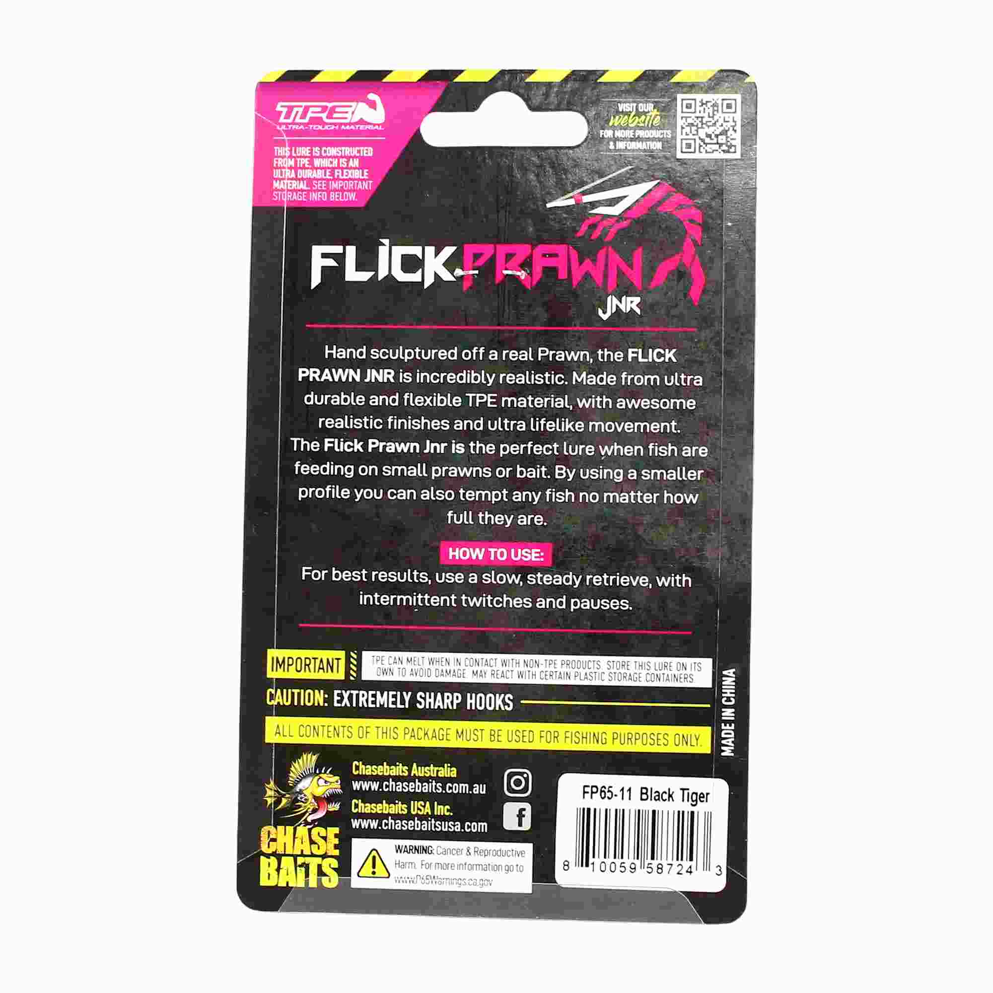 Chasebaits Flick Prawn 65 mm 3.5 grams Sinking Lure 2/pack 11 (7243)