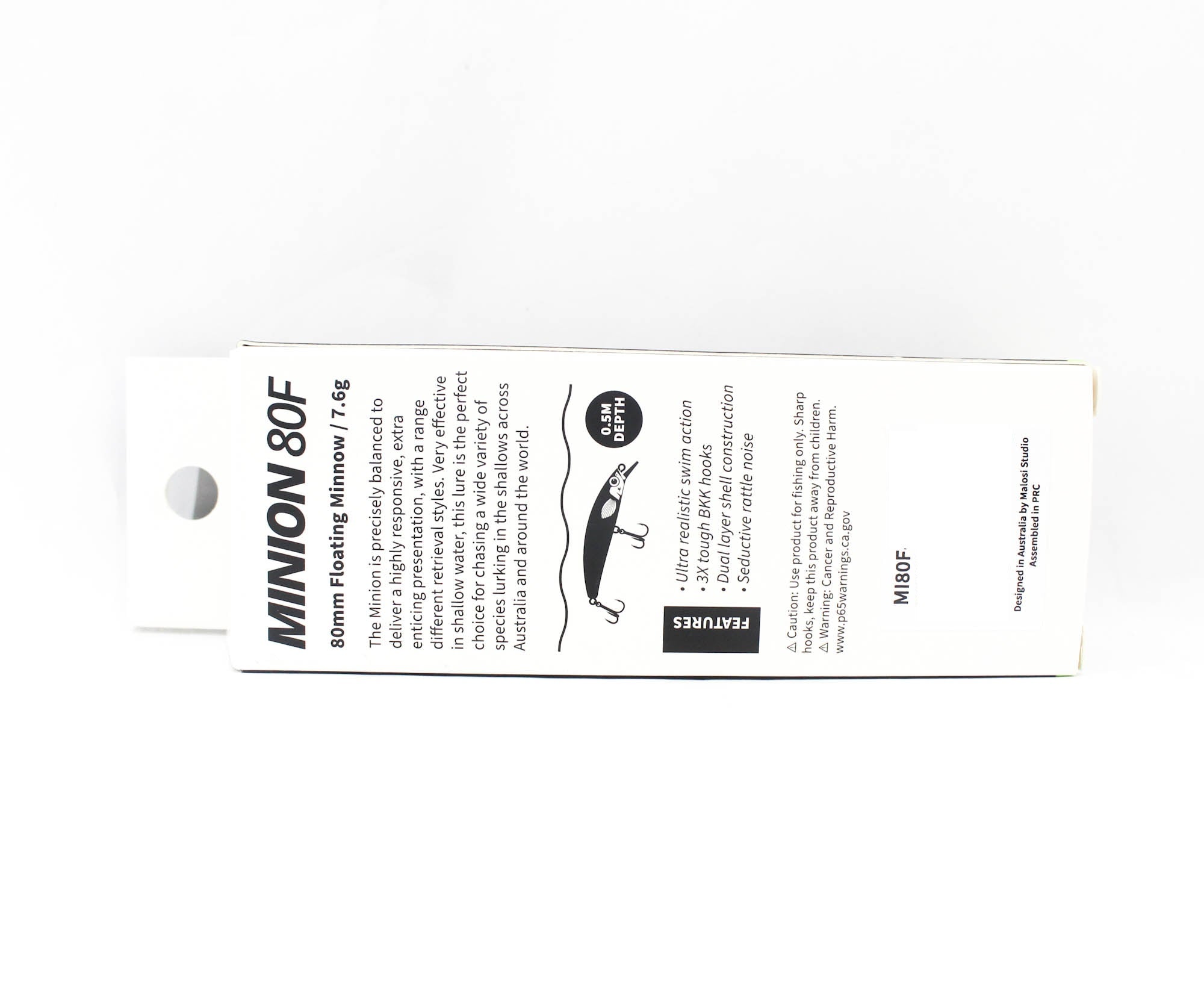 Malosi MI80F-TN Minnow Micro Minion 80F Floating Lure Teflon (0313)