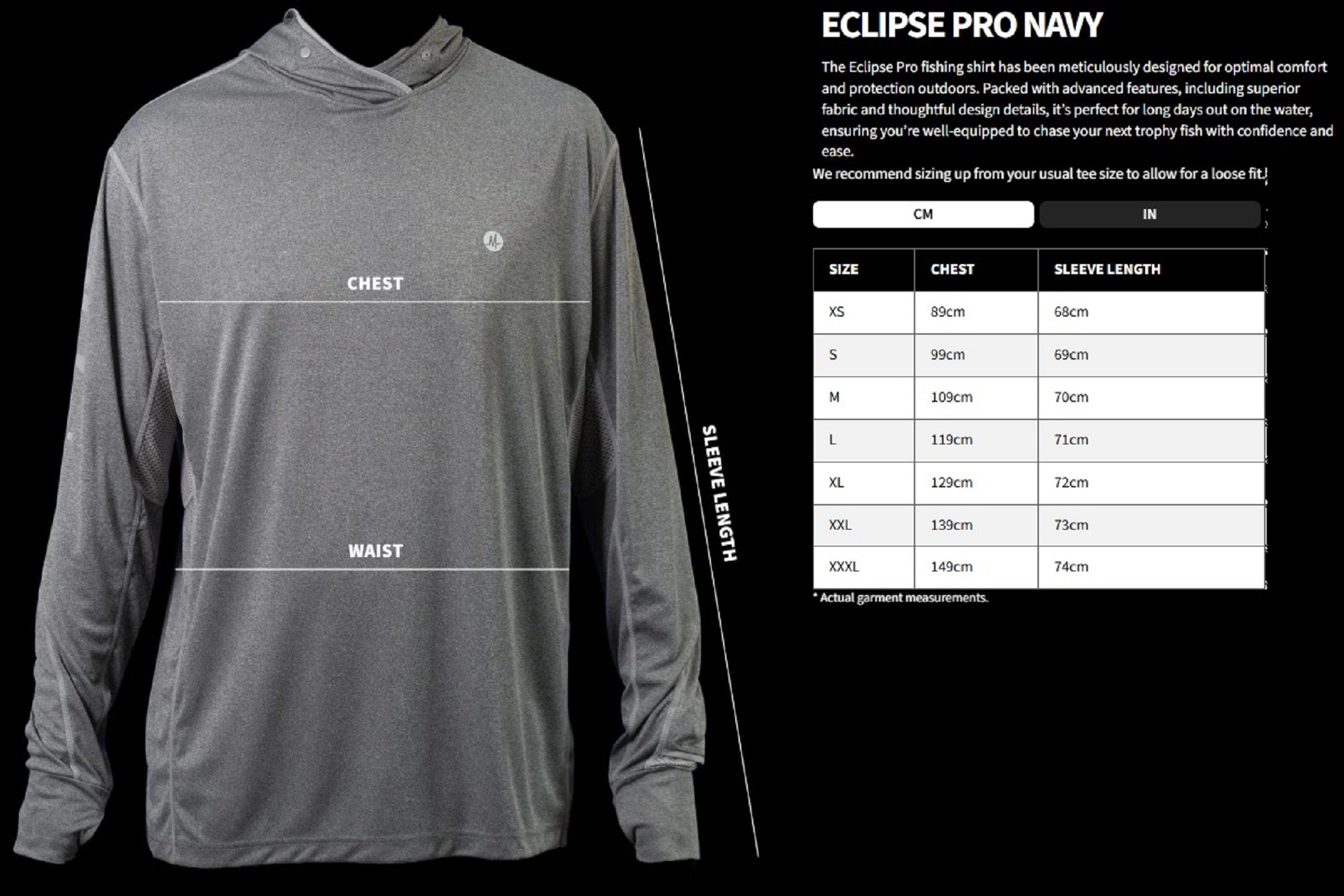 Malosi MAL-EPL-NVY-3XL Fishing Shirt Eclipse Pro Navy Size 3XL (2263)