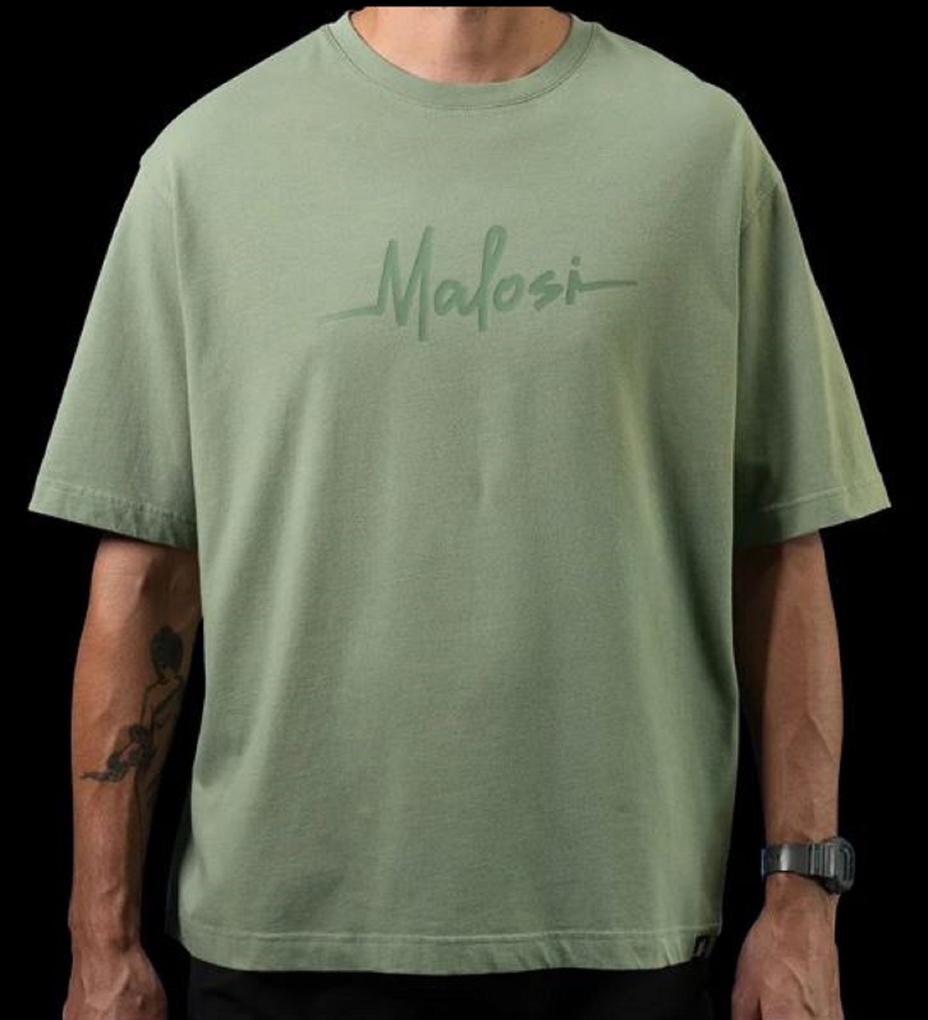 Malosi MAL-AP001-GRN-M Tee Shirt Staple Green Size M (2454)