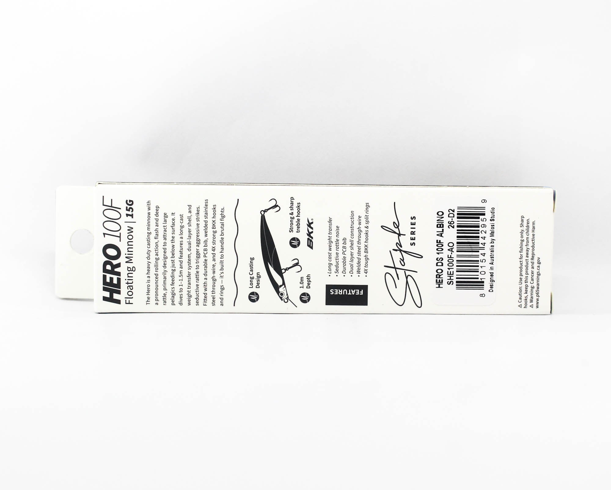 Malosi SHE100F-AO Staple Hero 100F Floating Lure Albino (2959)