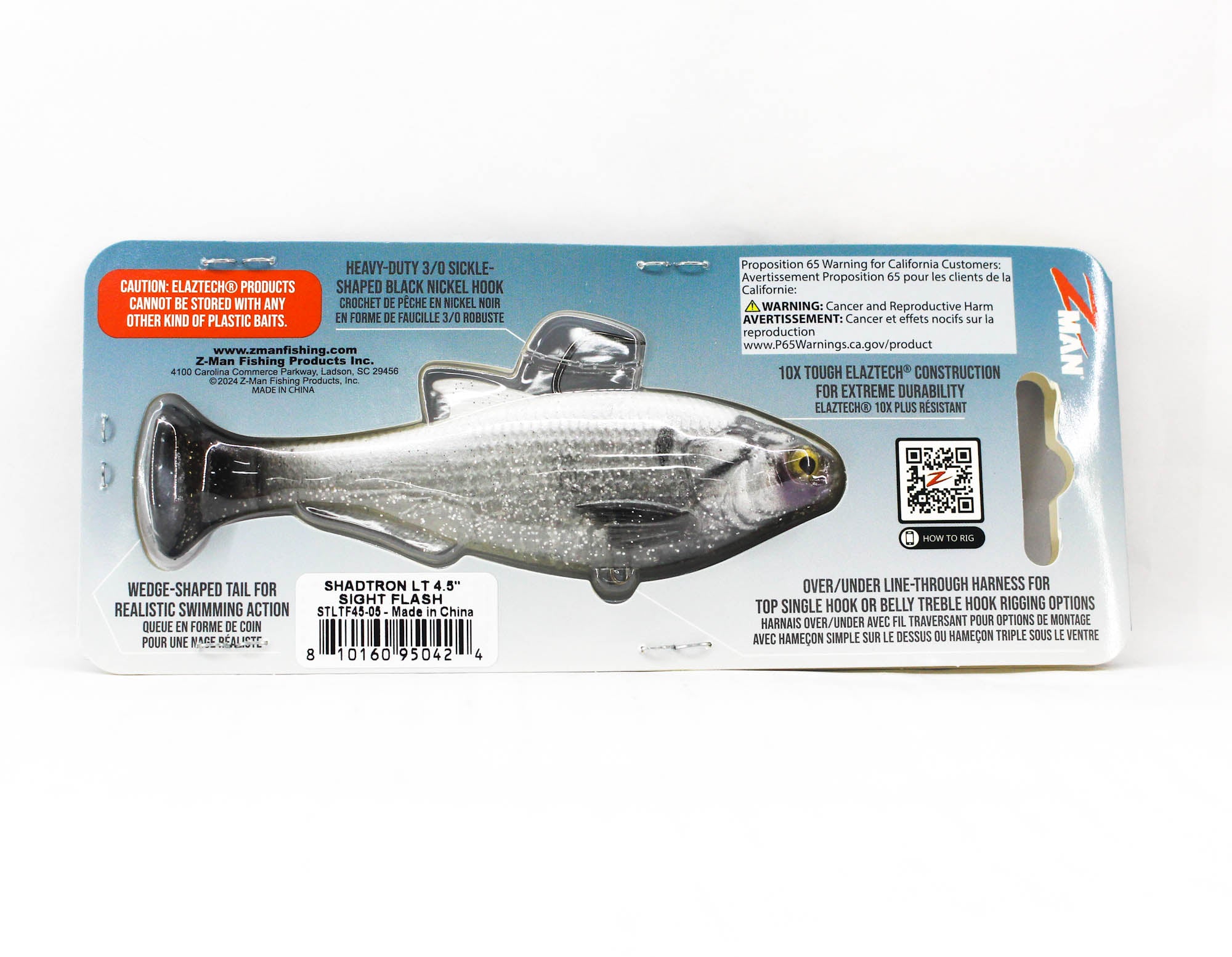 Zman Soft Lure Shadtron LT Swimbait 4.5 Inch Sight Flash (0424)