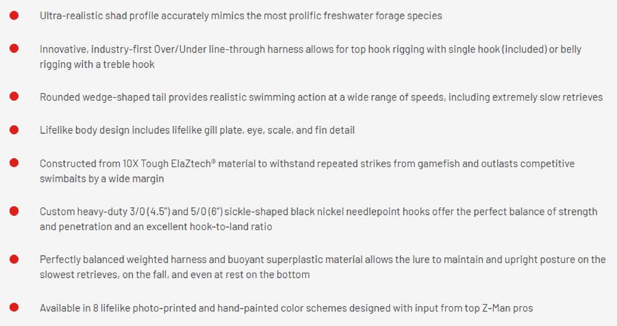 Zman Soft Lure Shadtron LT Swimbait 6 Inch Blueback Herring (0561)
