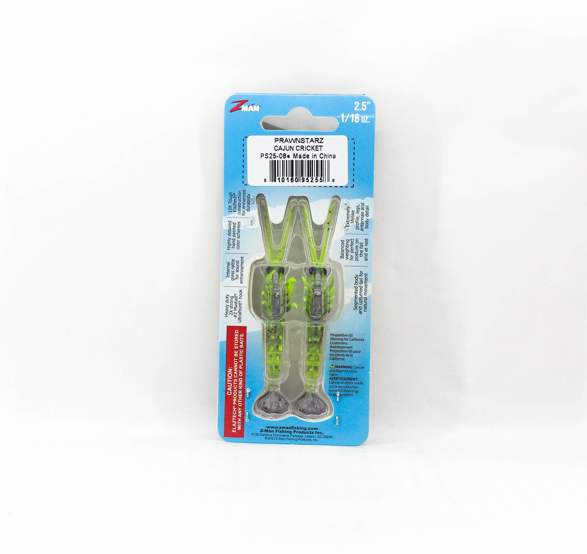 Zman Soft Lure PrawnstarZ 2.5 Inch 2/Pack Cajun Cricket (2558)