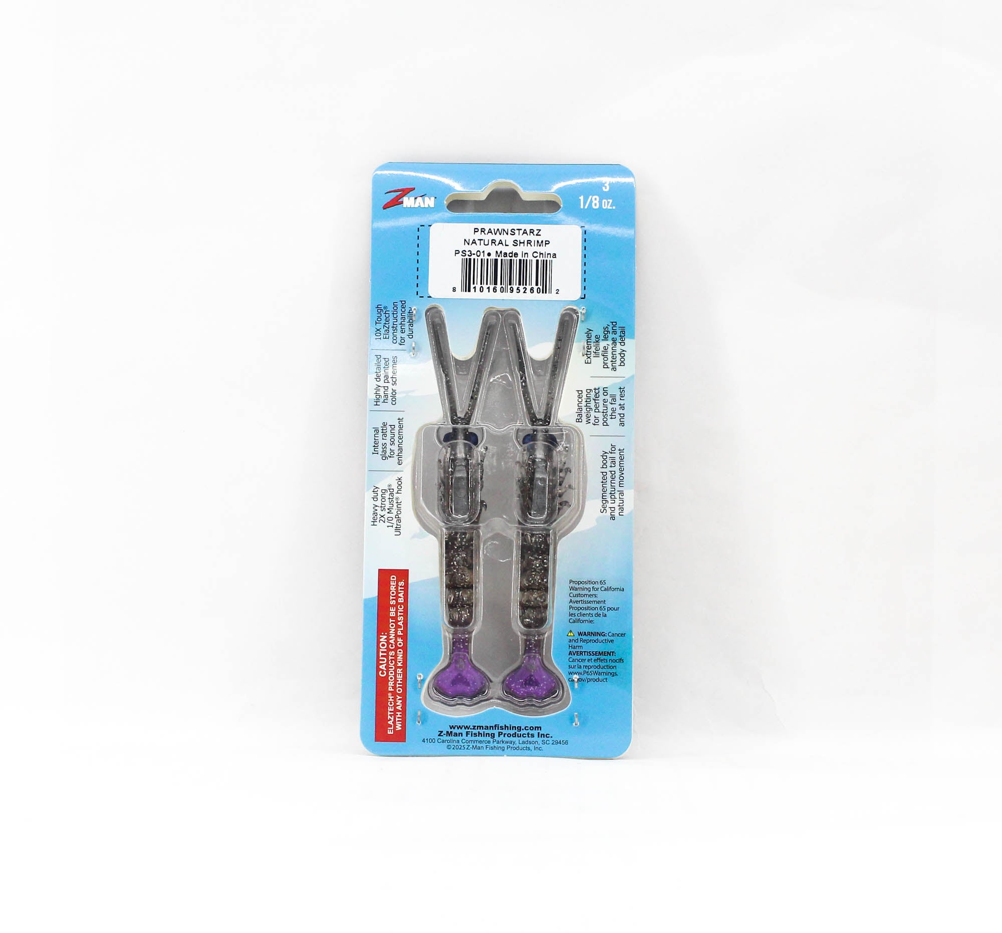 Zman Soft Lure PrawnstarZ 3 Inch 2/Pack Natural Shrimp (2602)