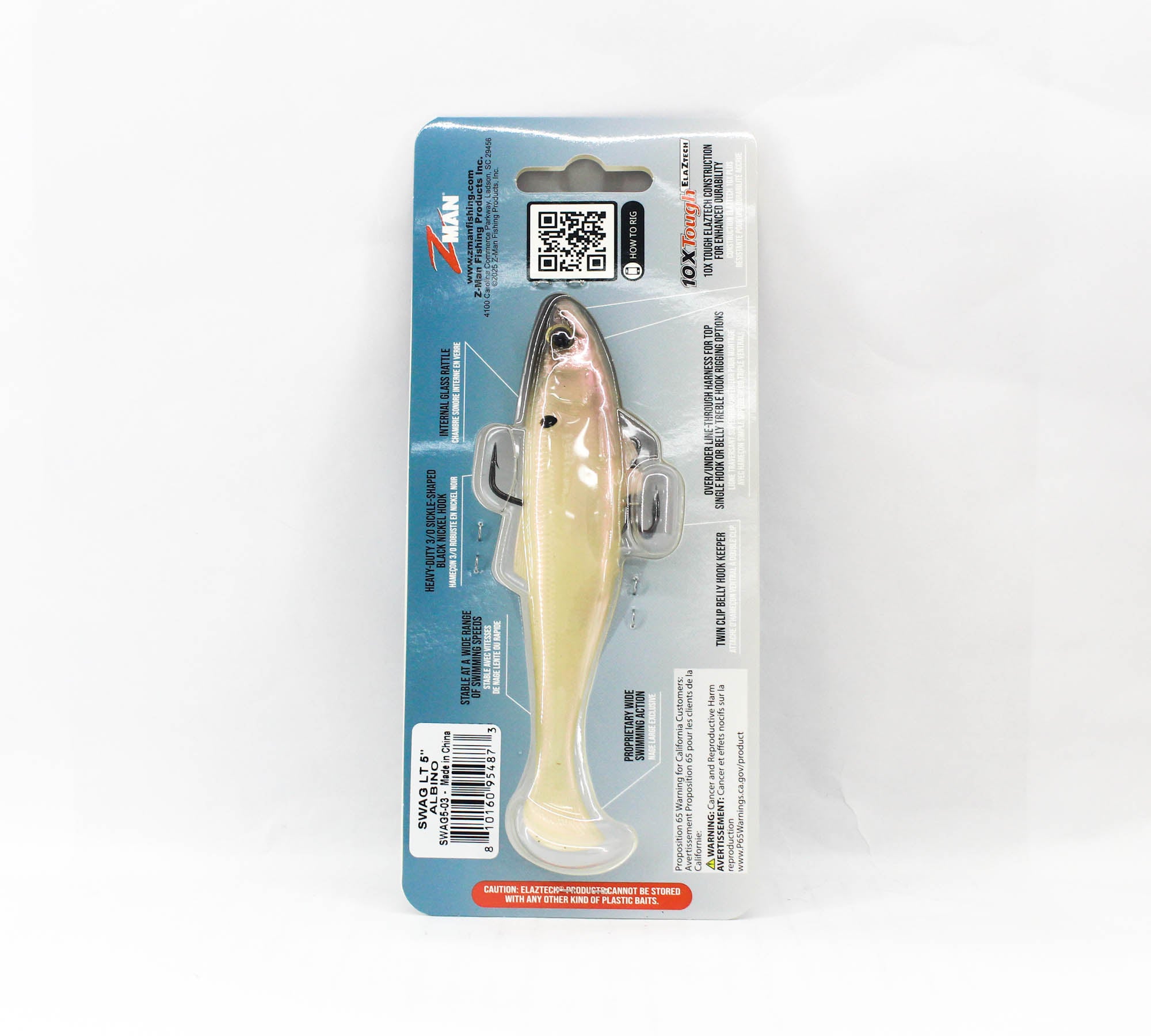 Zman Soft Lure Swag Swimbait LT 5 Inch Albino (4873)