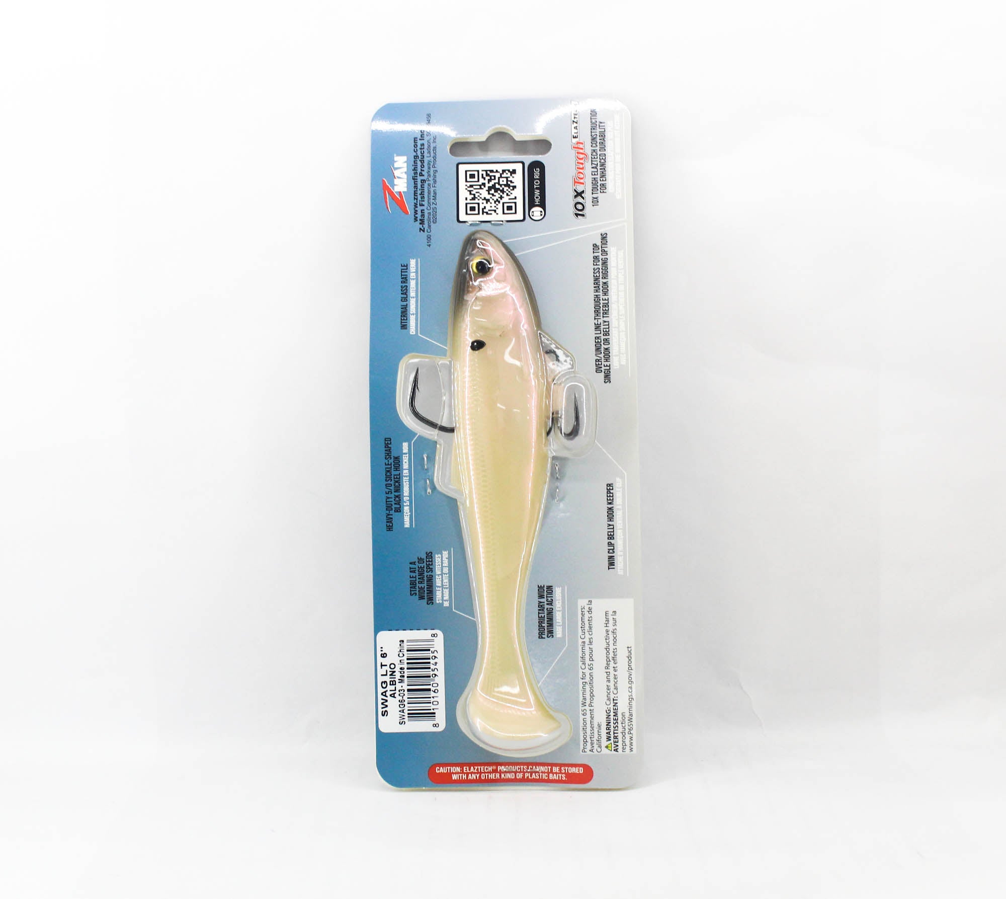 Zman Soft Lure Swag Swimbait LT 6 Inch Albino (4958)