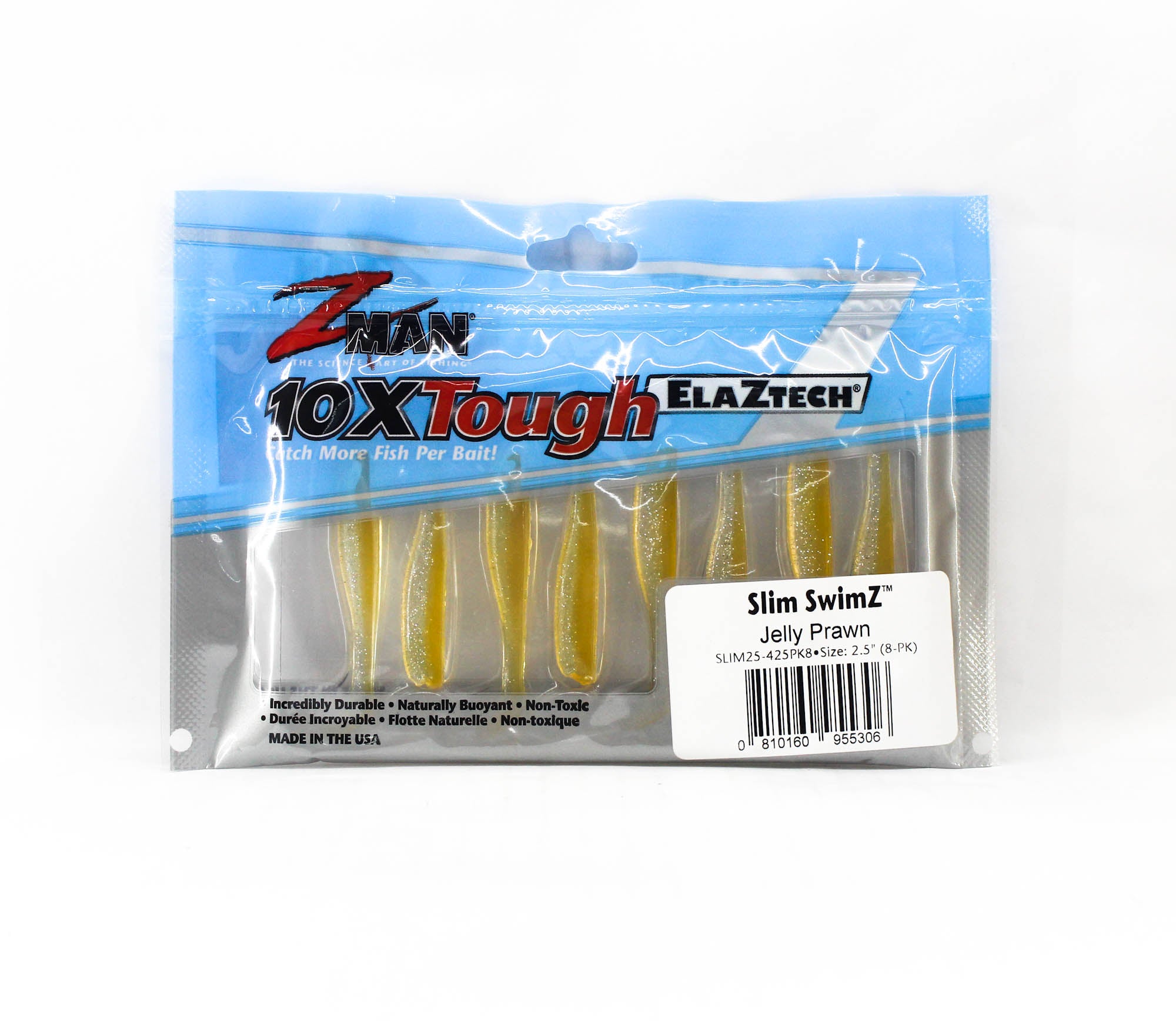 Zman Soft Lure Slim SwimZ 2.5 Inch 8/Pack Jelly Prawn (5306)