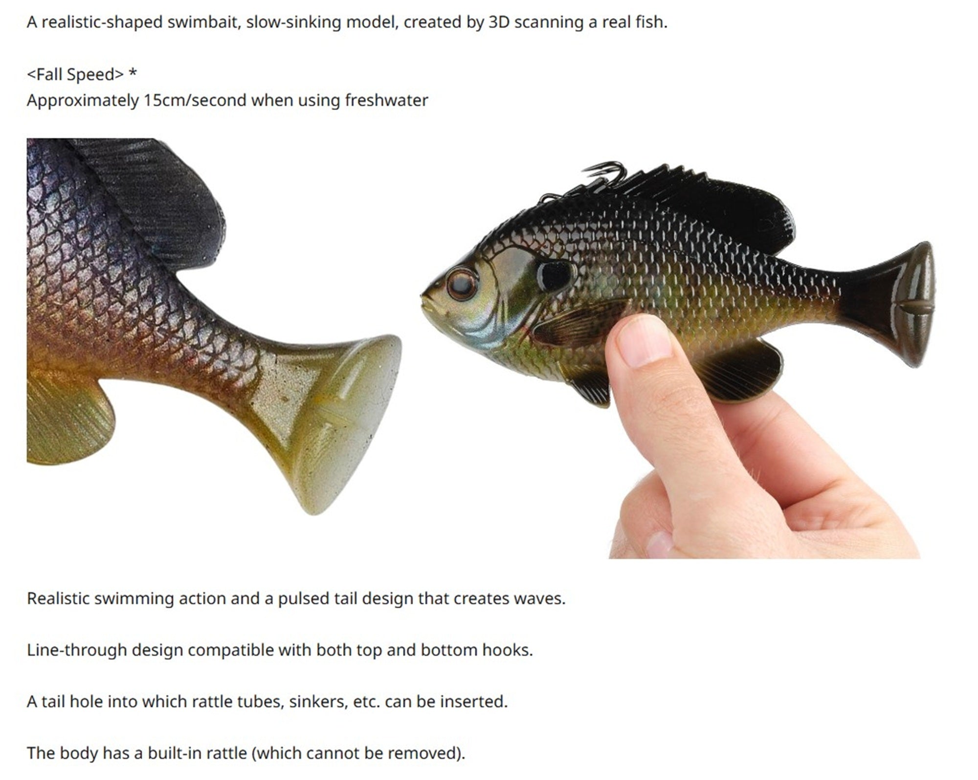 Savage Gear 3D LT Pluse Tail SS Slow Sinking 5.5 Inch Bluegill (4106)