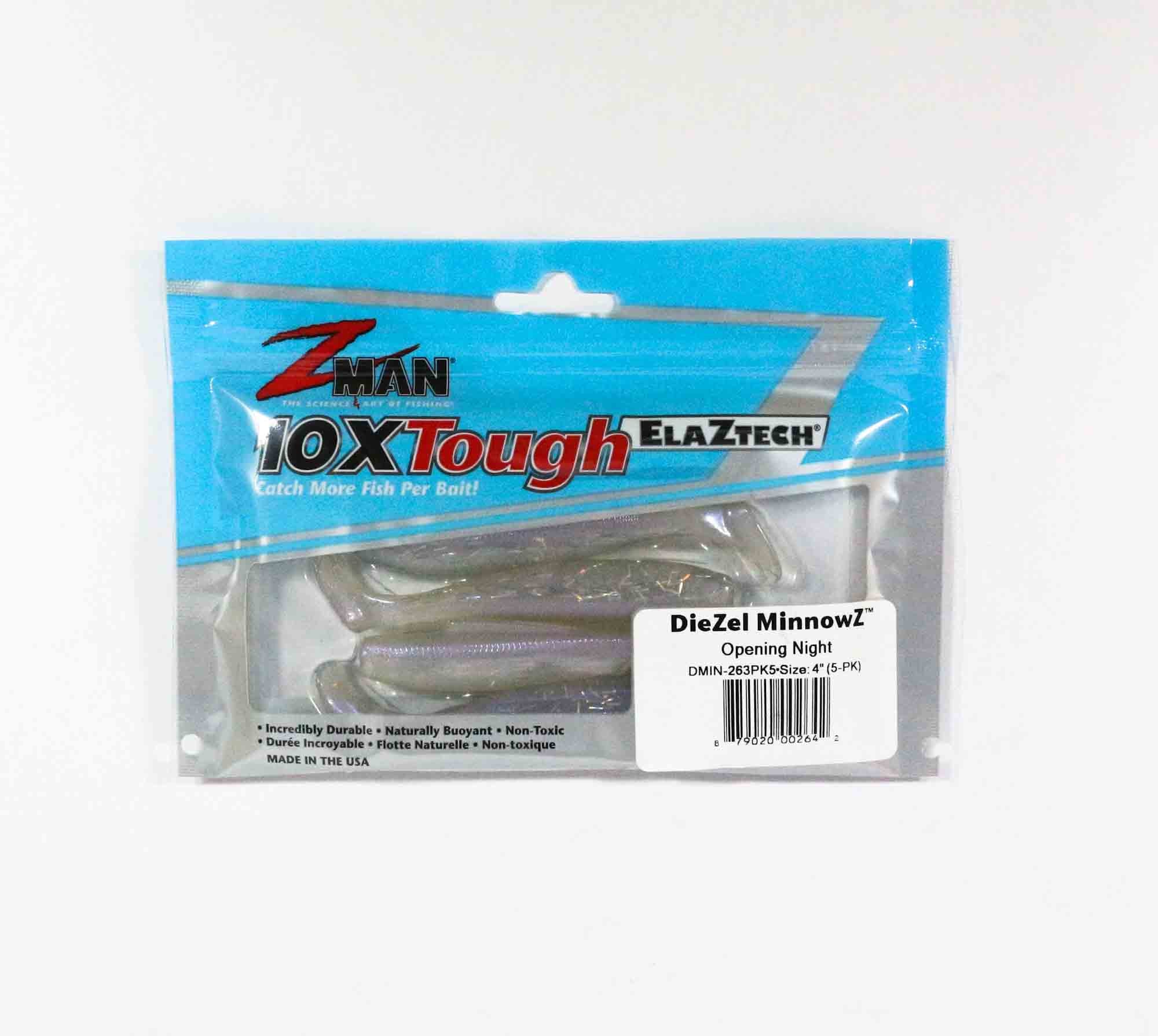 Zman Soft Lure Diezel MinnowZ 4 Inch 5/Pack Opening Night (2642)