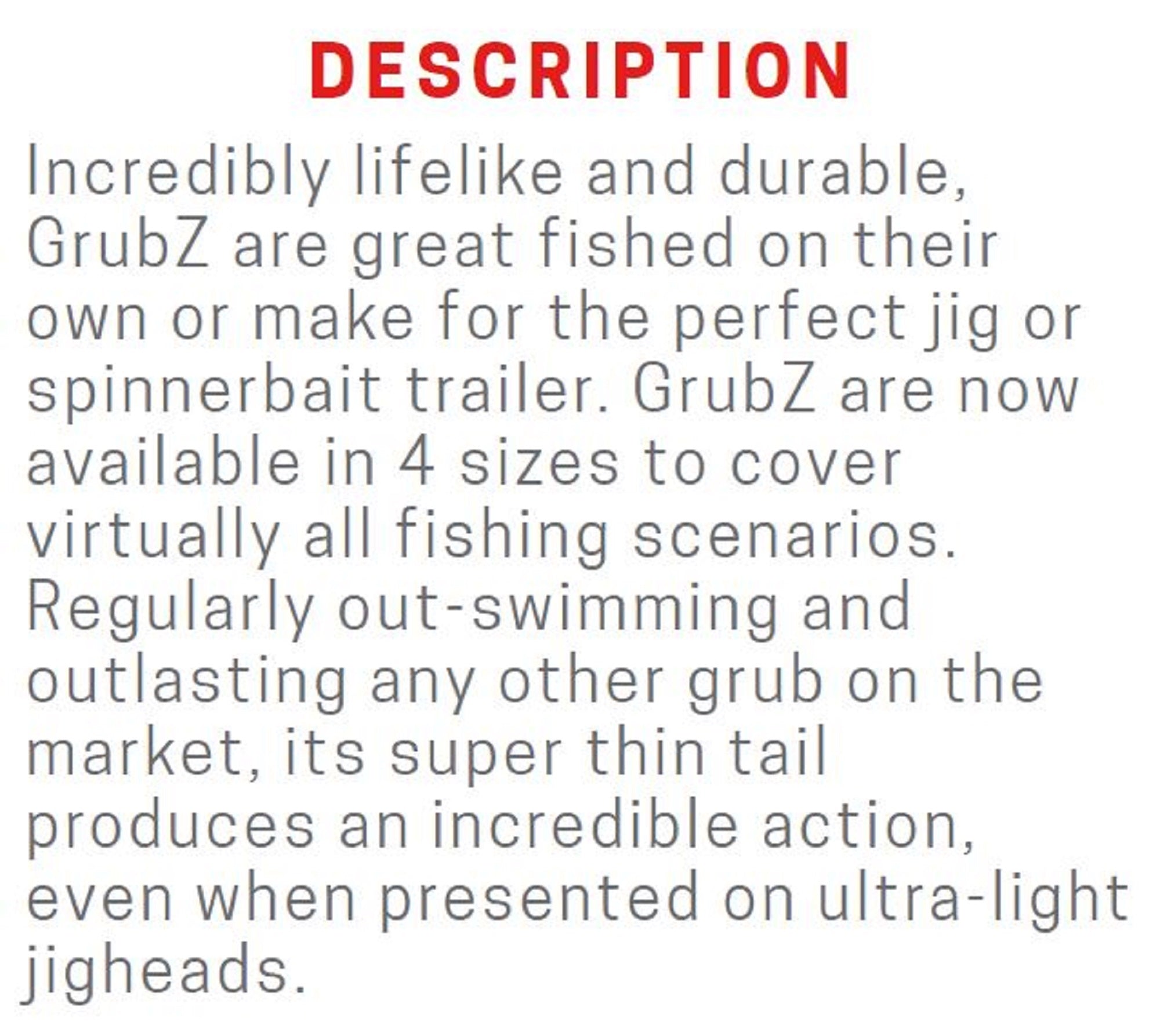 Zman Soft Lure GrubZ 2.5 Inch 8/Pack Glow Bone (5506)