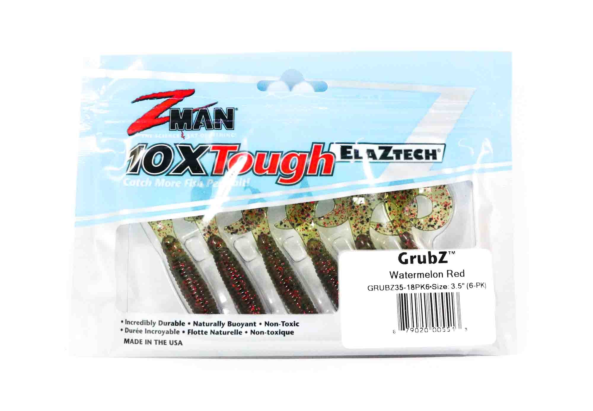 Zman Soft Lure GrubZ 3.5 Inch 6/Pack Watermelon Red (5513)