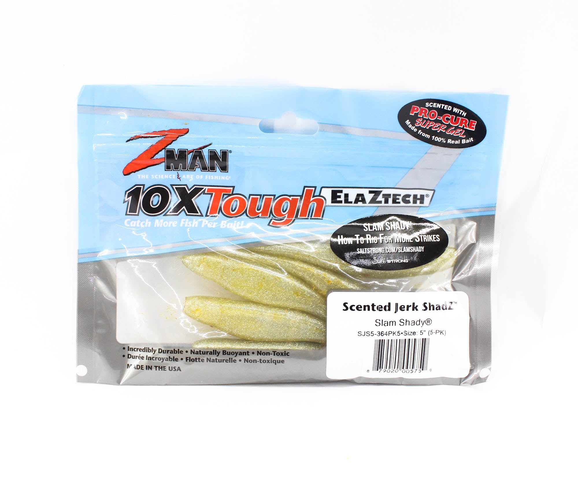 Zman Soft Lure Jerk ShadZ 5 Inch 5/Pack Slam Shady (5759)