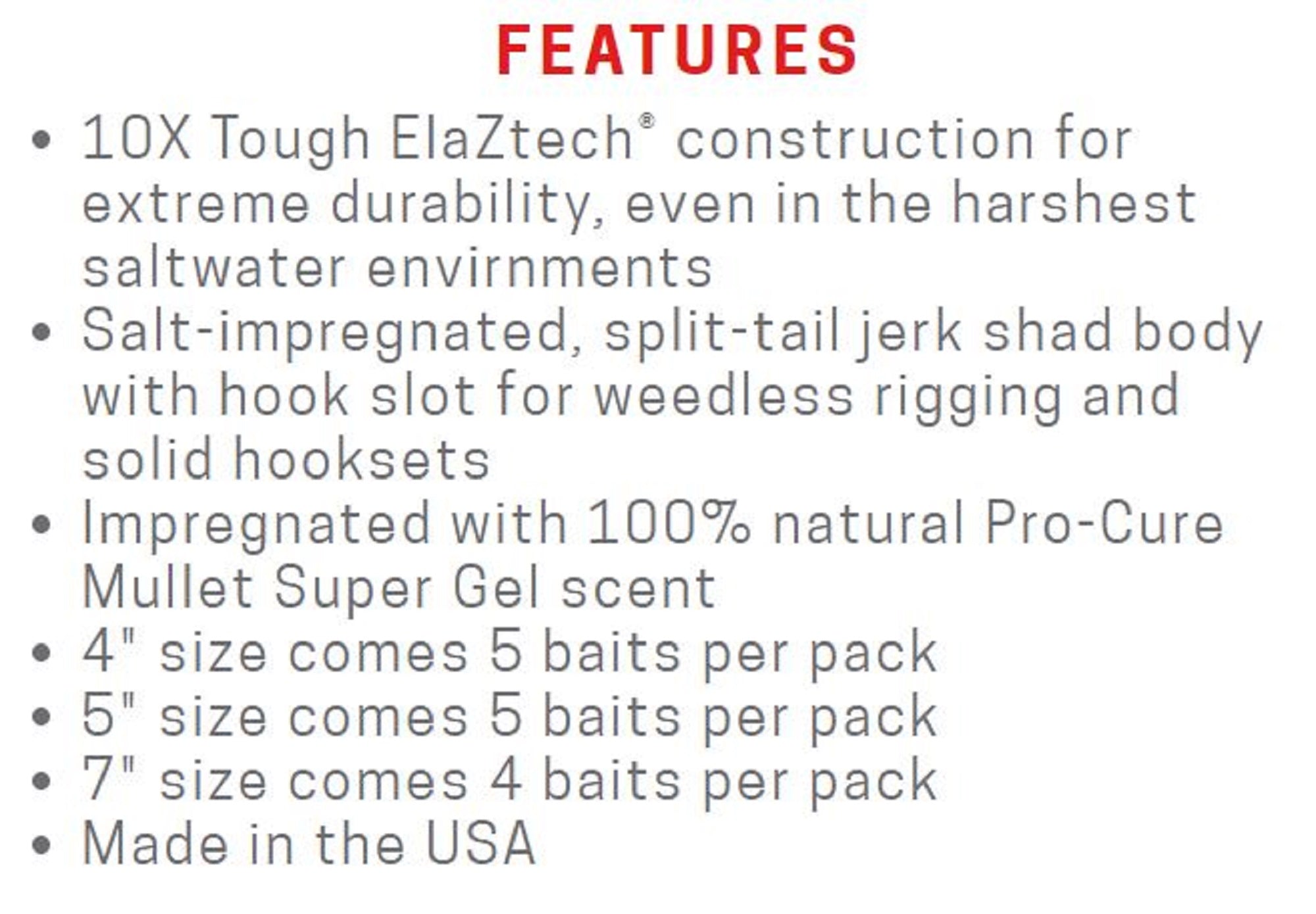 Zman Soft Lure Jerk ShadZ 5 Inch 5/Pack Slam Shady (5759)