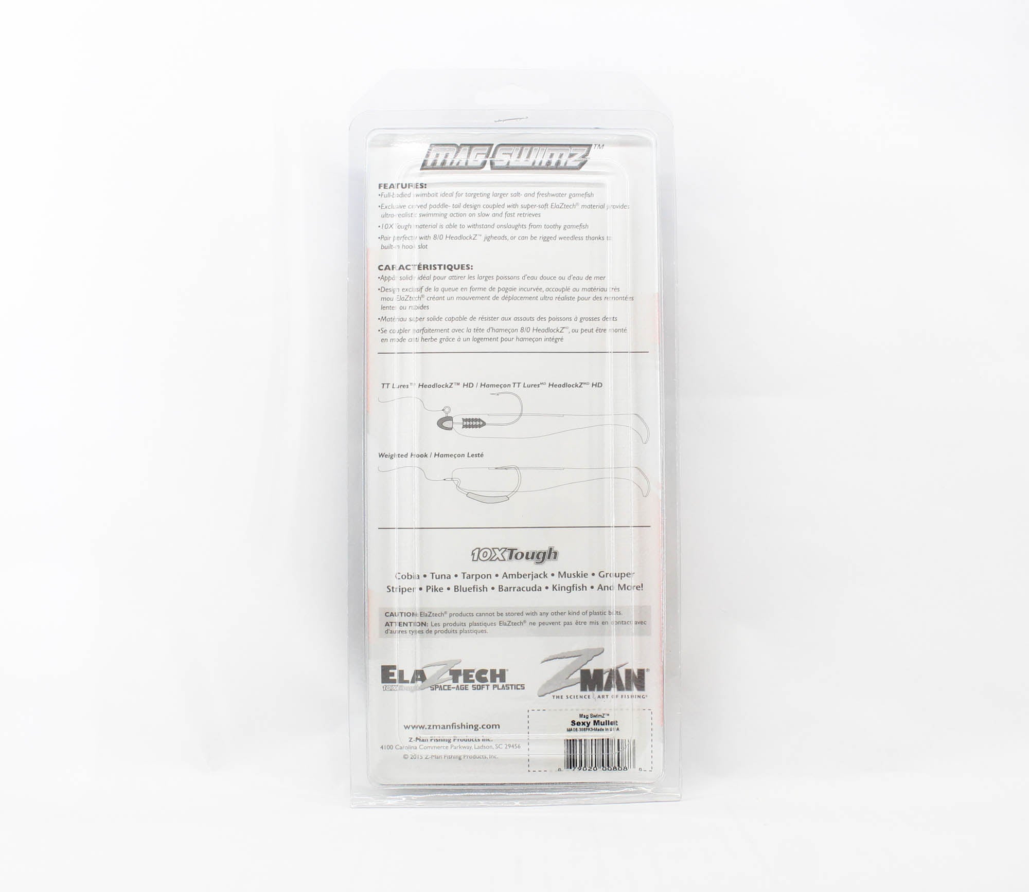 Zman Soft Lure Mag SwimZ 8 Inch 3/Pack Sexy Mullet (8088)
