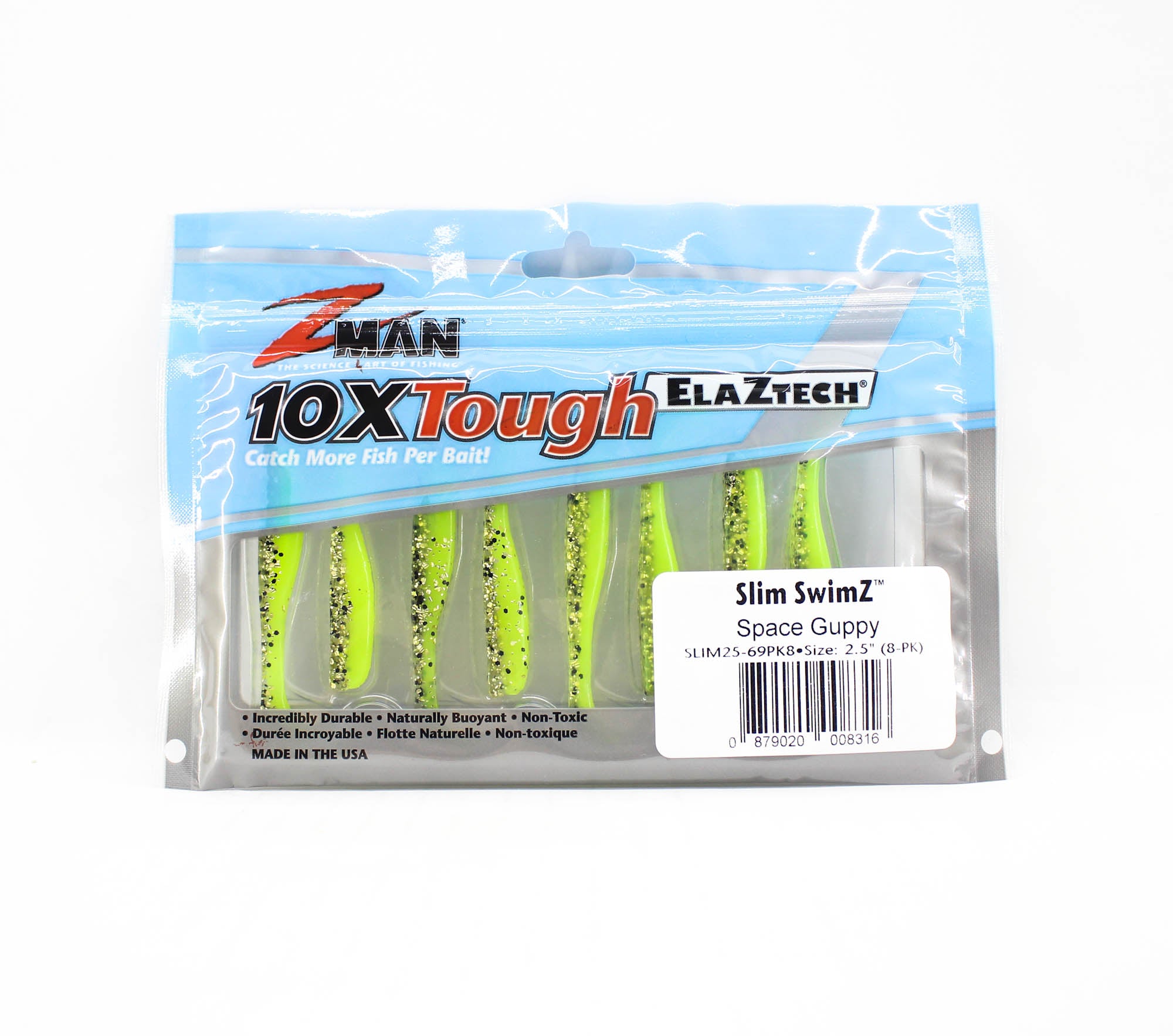 Zman Soft Lure Slim SwimZ 2.5 Inch 8/Pack Space Guppy (8316)