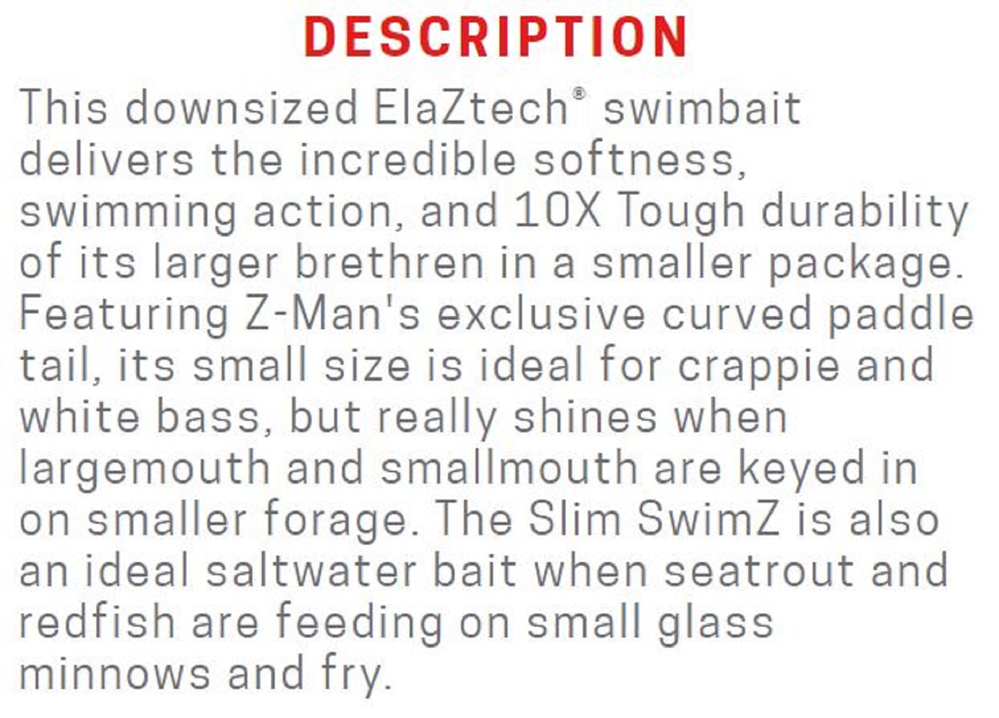 Zman Soft Lure Slim SwimZ 2.5 Inch 8/Pack Space Guppy (8316)
