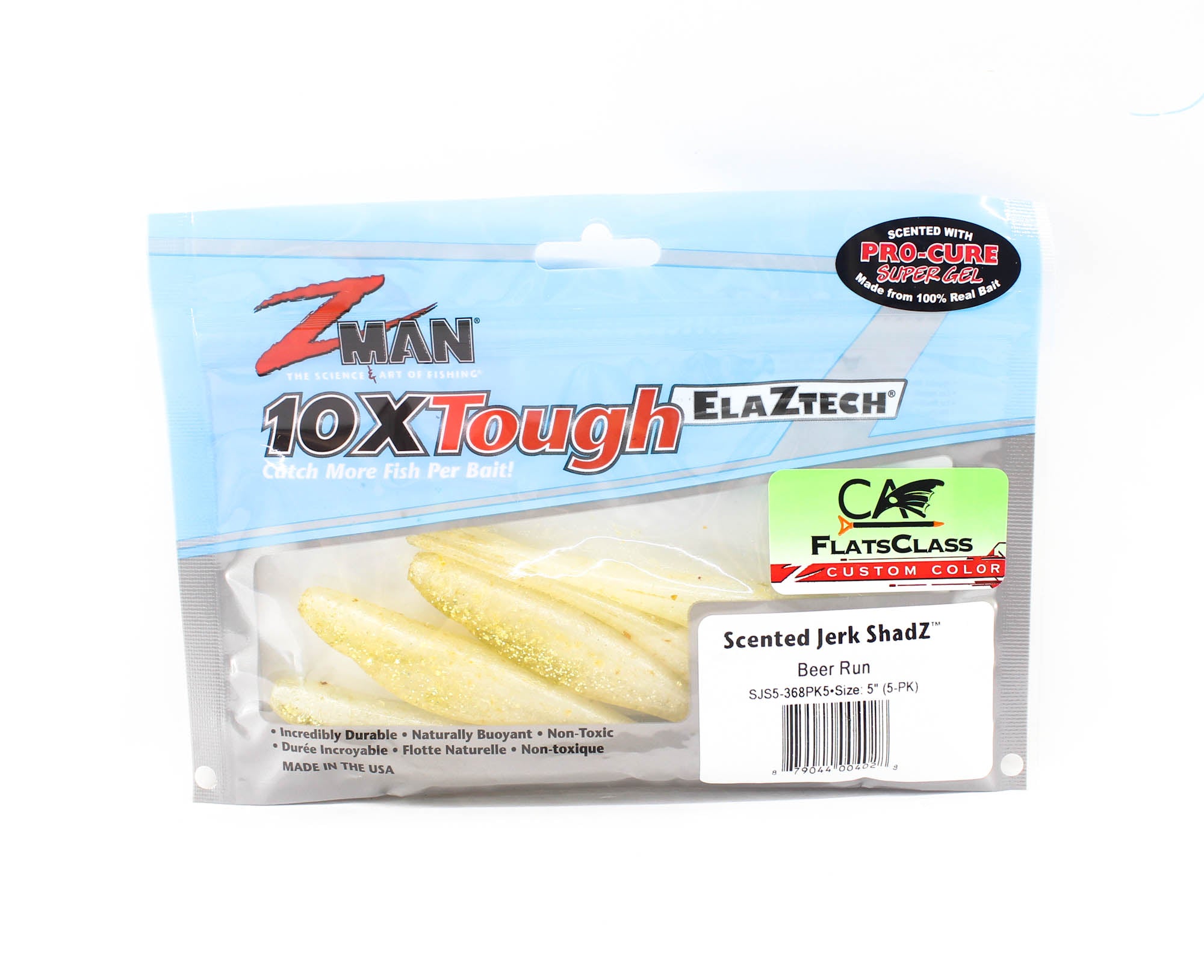 Zman Soft Lure Jerk ShadZ 5 Inch 5/Pack Beer Run (4028)
