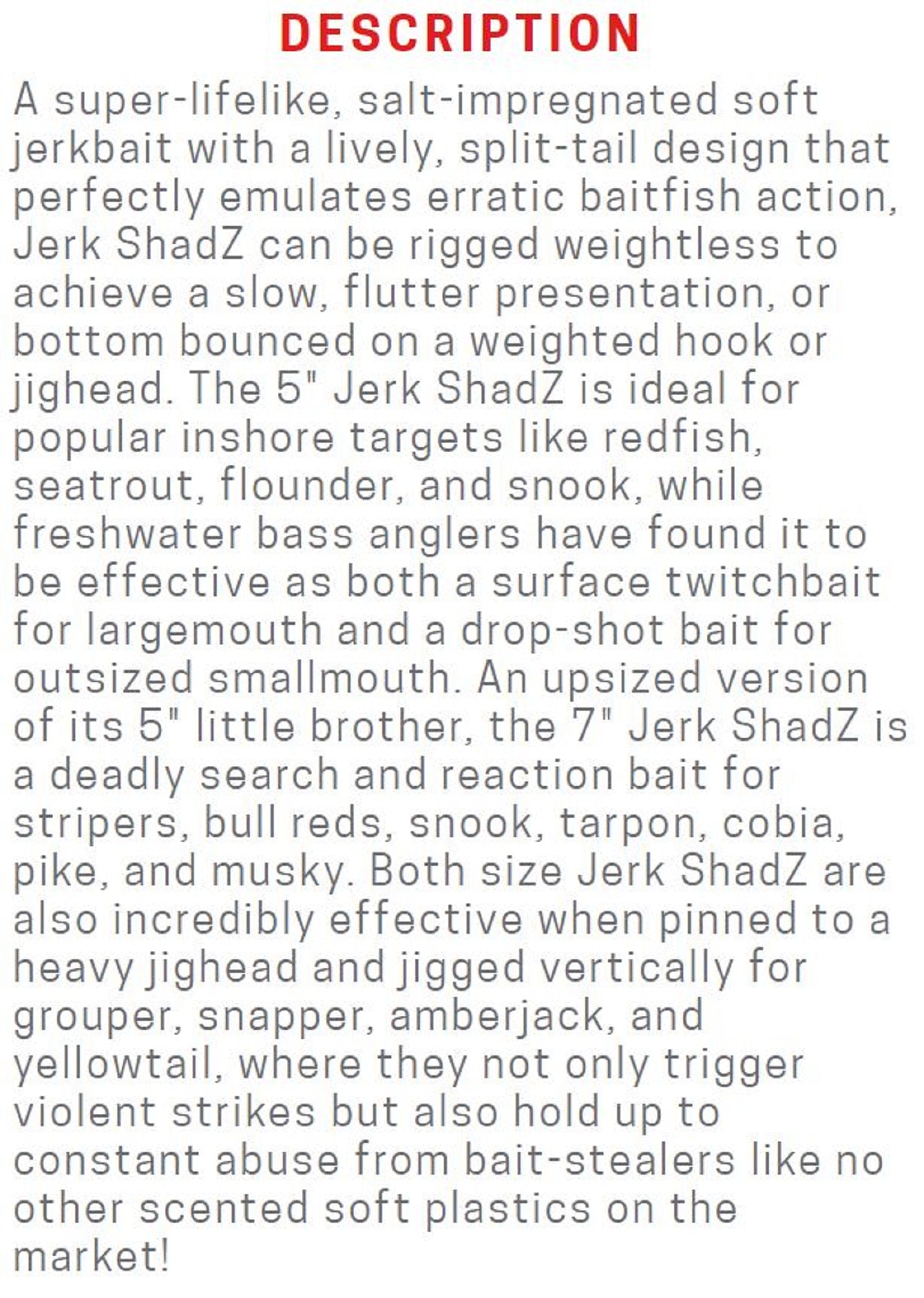 Zman Soft Lure Jerk ShadZ 5 Inch 5/Pack Beer Run (4028)