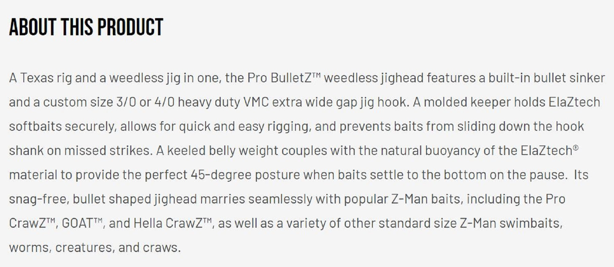 Zman Jighead Pro BulletZ 1/8 oz Size 4/0 3/pack Black (5803)